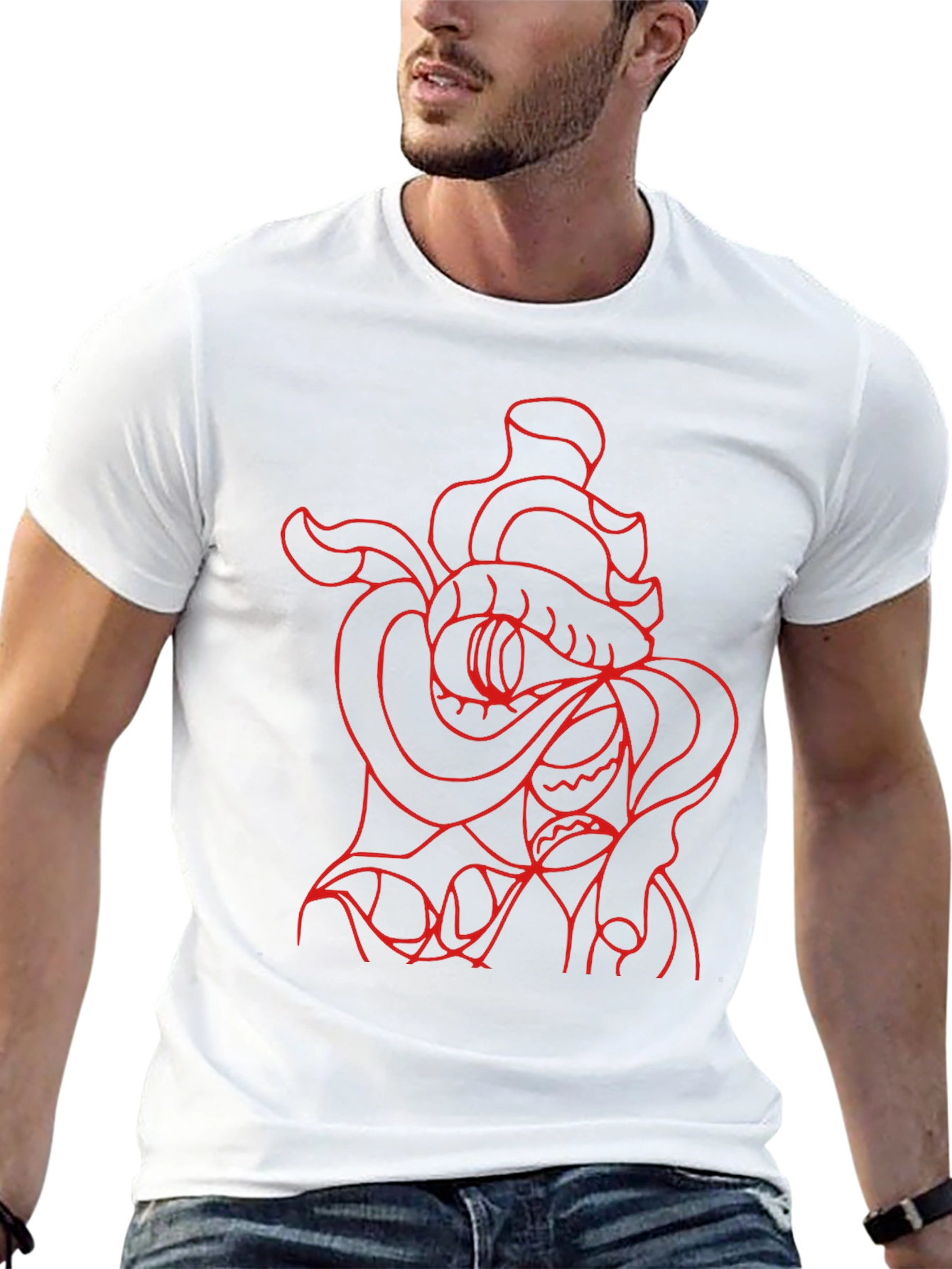 Red Snake Graphic Black T-Shirt