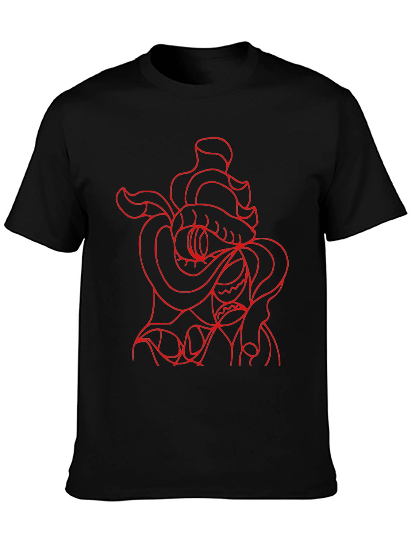 Red Snake Graphic Black T-Shirt
