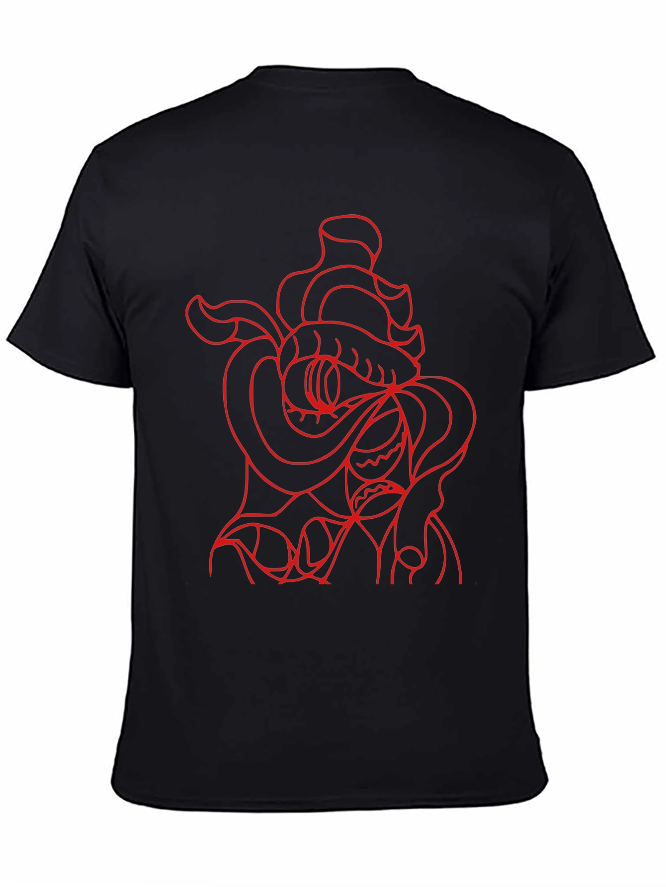 Red Snake Graphic Black T-Shirt