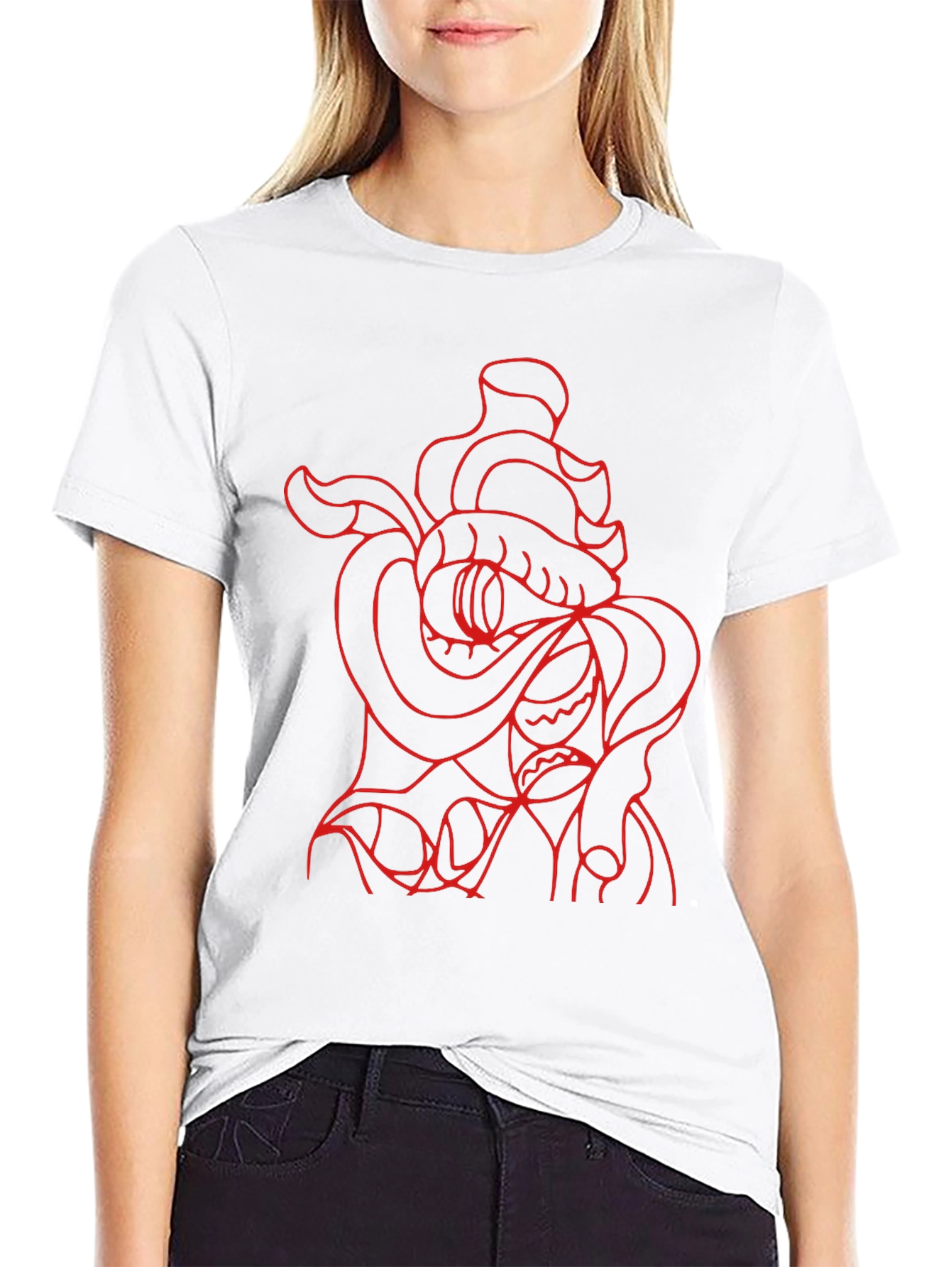 Red Snake Graphic Black T-Shirt