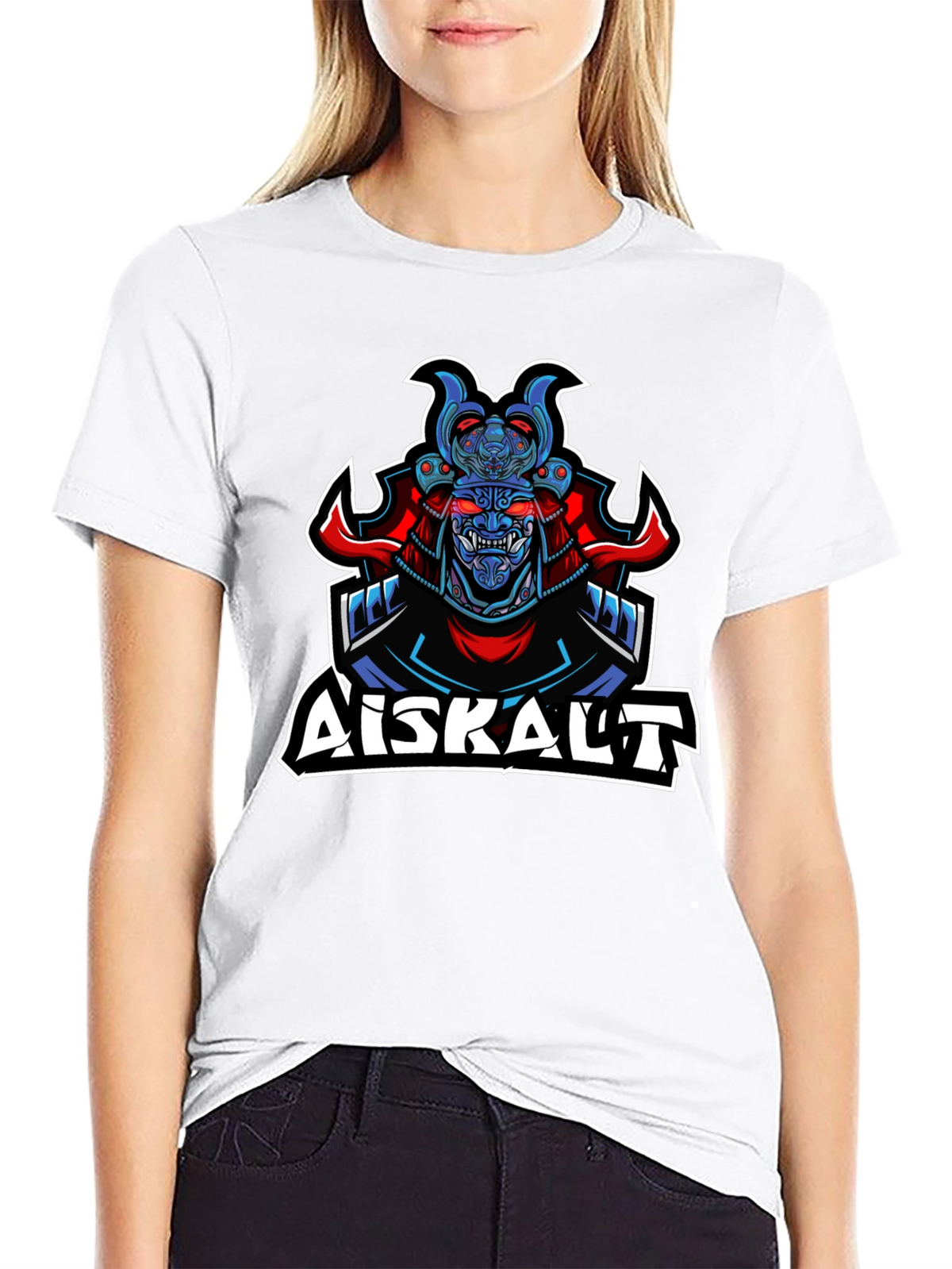 Samurai Graphic Print Black T-Shirt