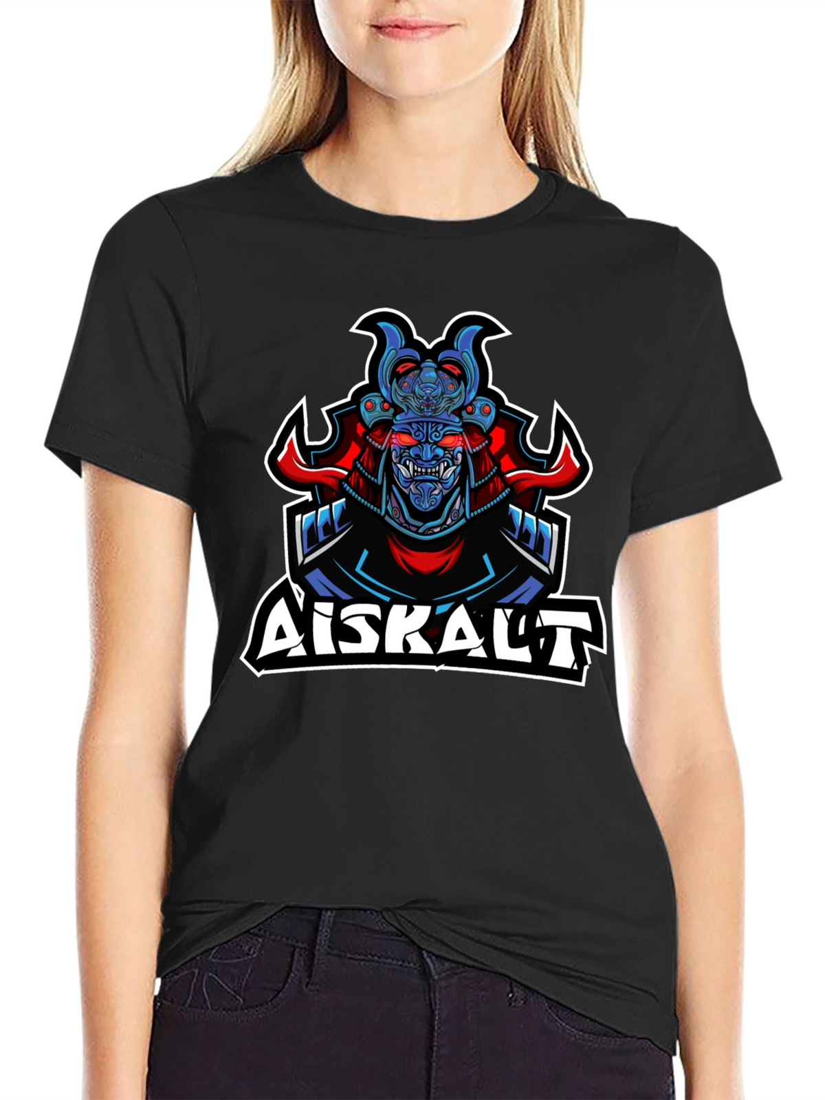 Samurai Graphic Print Black T-Shirt