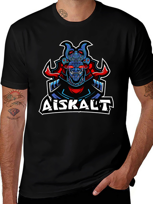 Samurai Graphic Print Black T-Shirt