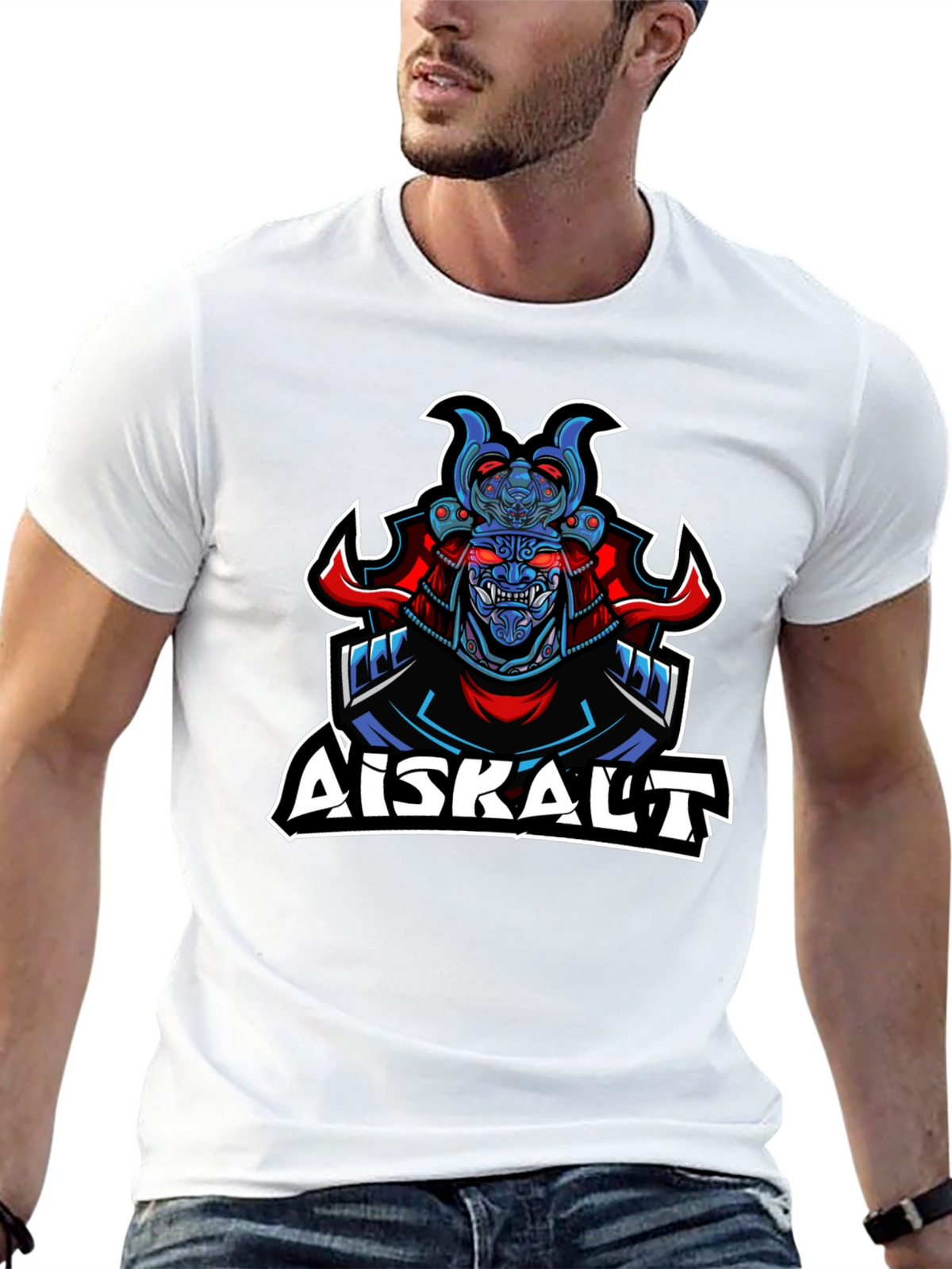 Samurai Graphic Print Black T-Shirt