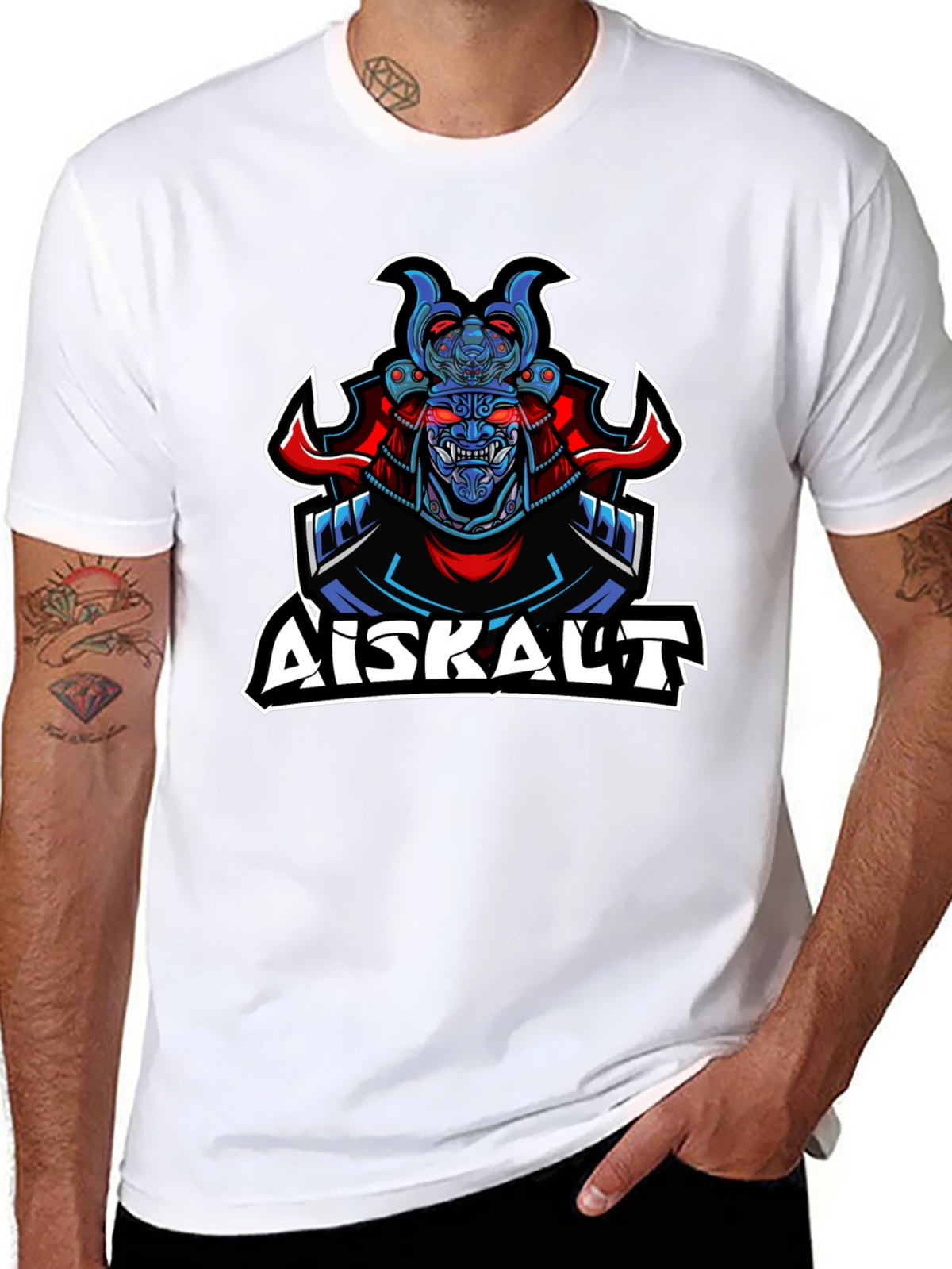 Samurai Graphic Print Black T-Shirt