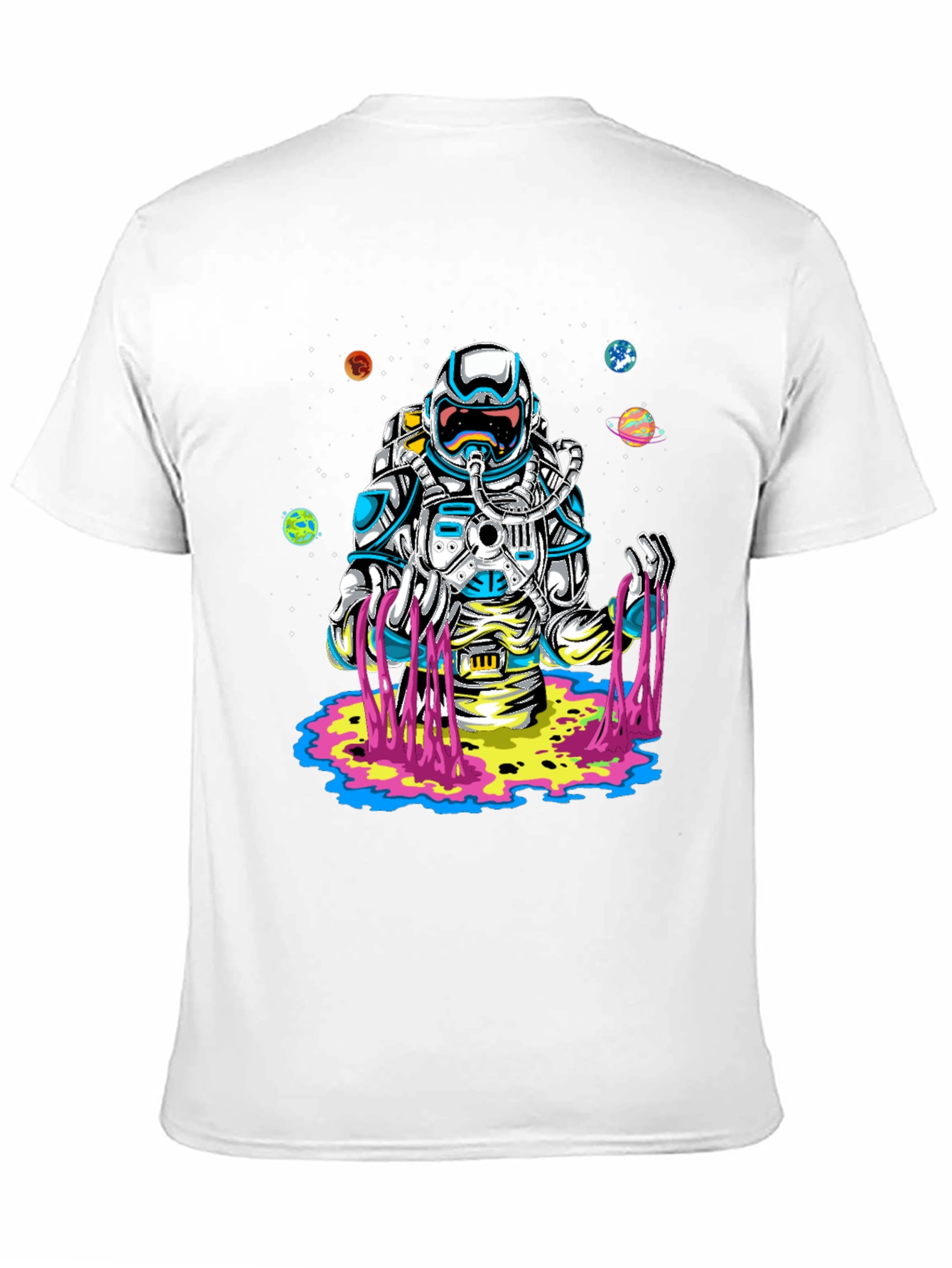 Astronaut Space Graphic Print Black T-Shirt
