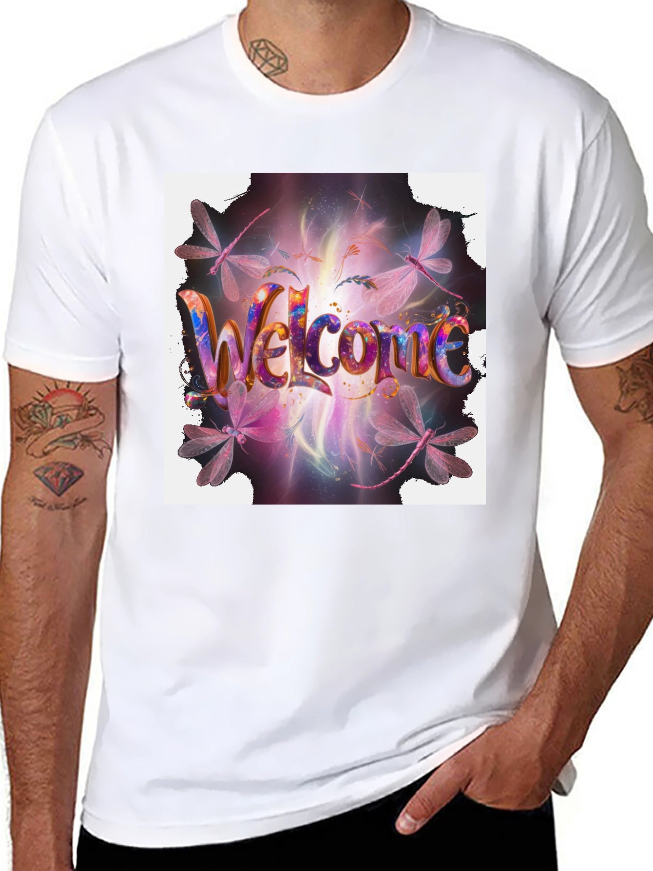 Welcome Dragonfly Graphic T-Shirt