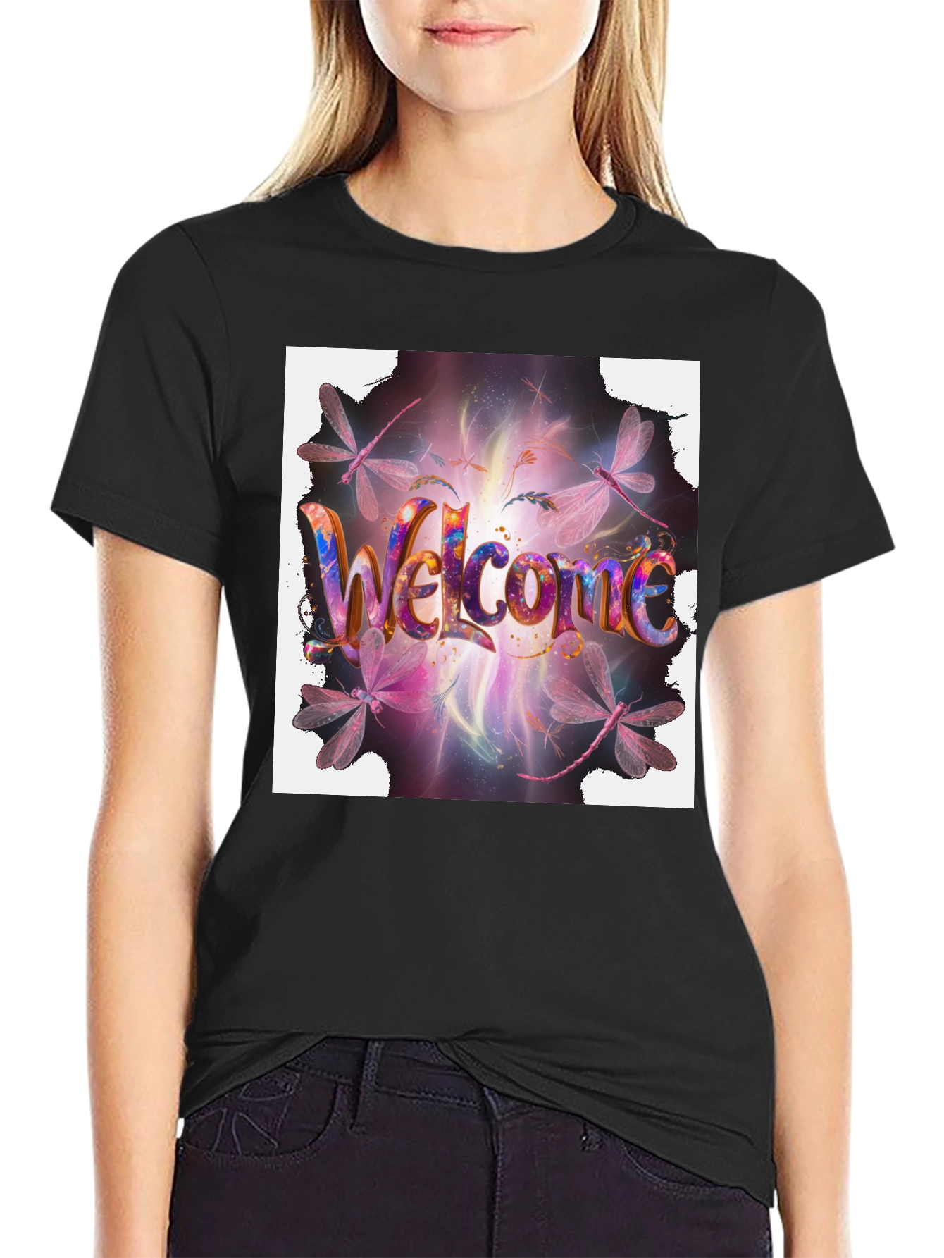 Welcome Dragonfly Graphic T-Shirt