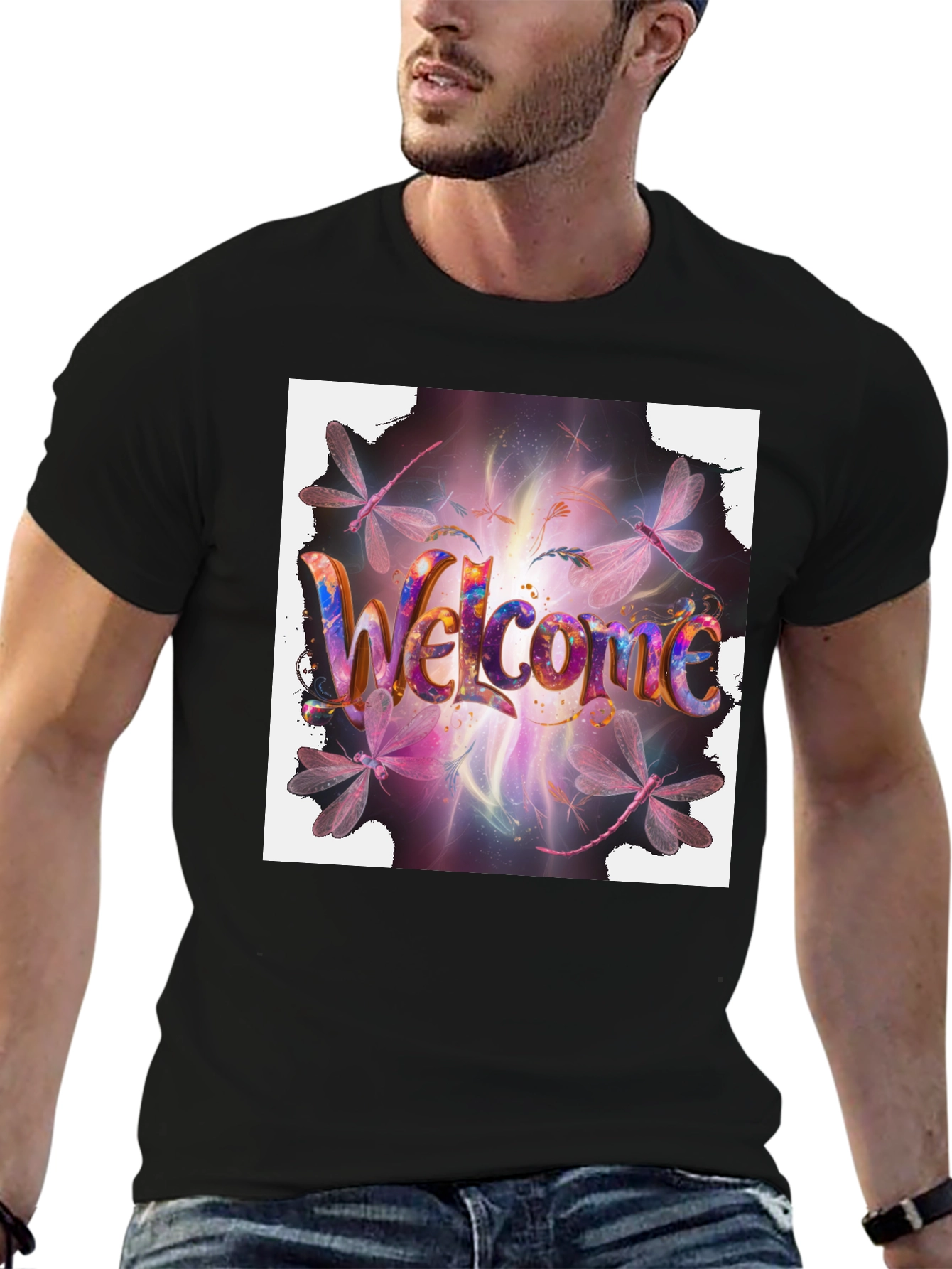 Welcome Dragonfly Graphic T-Shirt