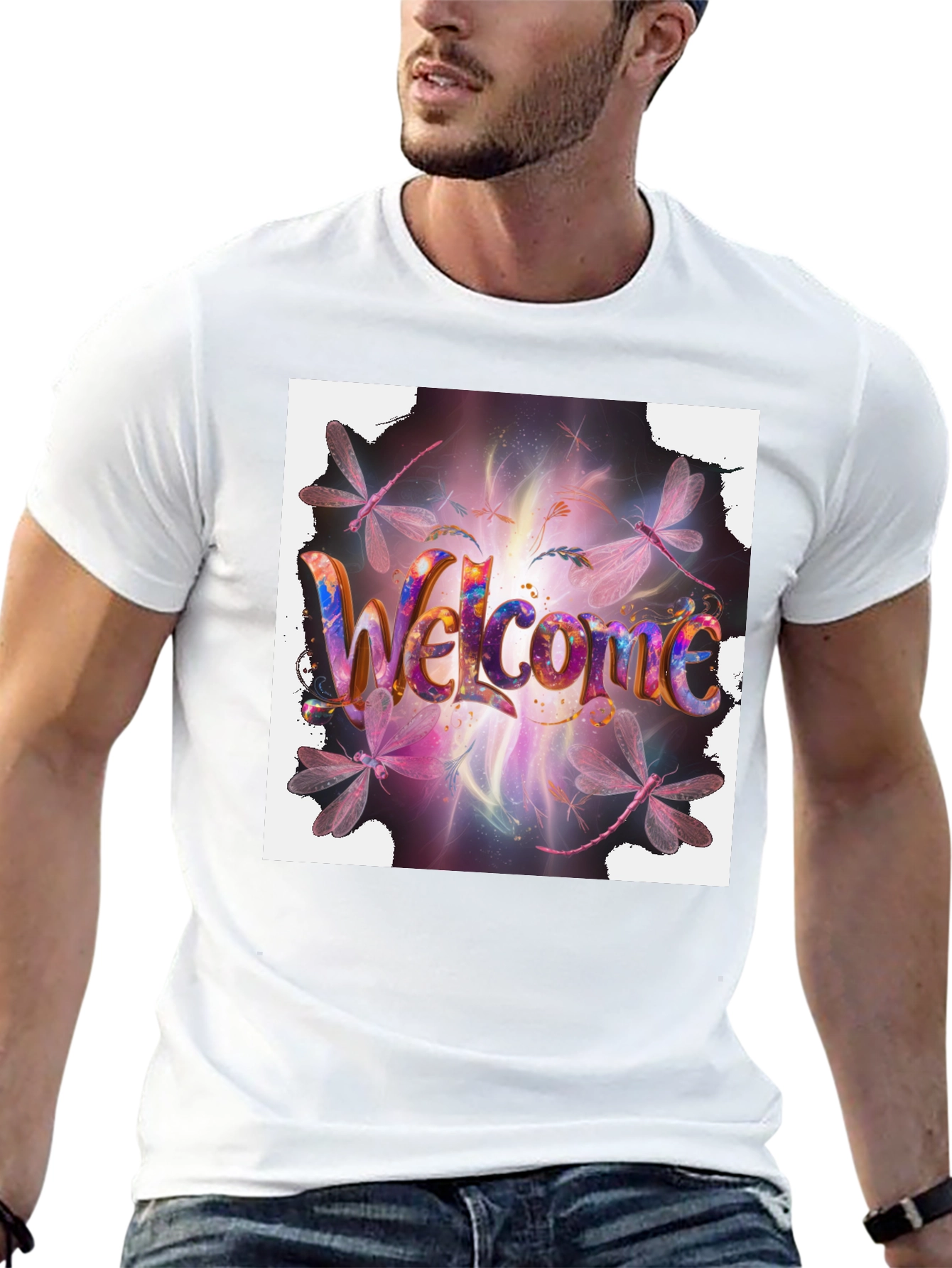 Welcome Dragonfly Graphic T-Shirt