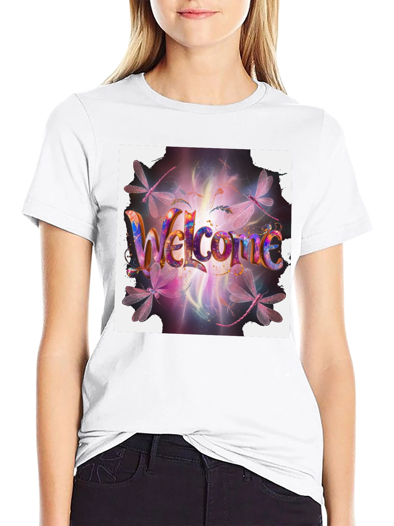 Welcome Dragonfly Graphic T-Shirt
