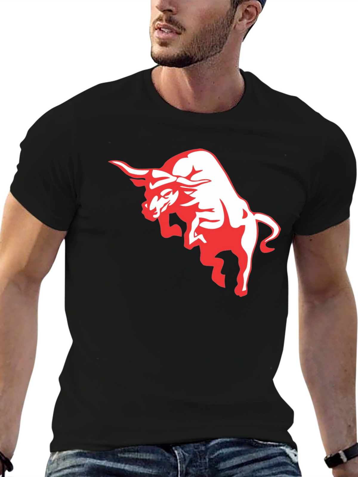 Bold Bull Graphic T-Shirt - Black