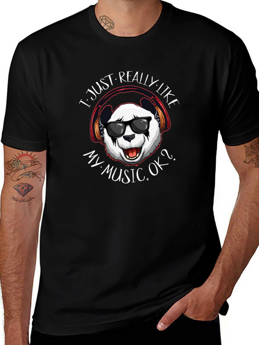 Panda Music Lover T-Shirt - I Just Really Like My Music OK?