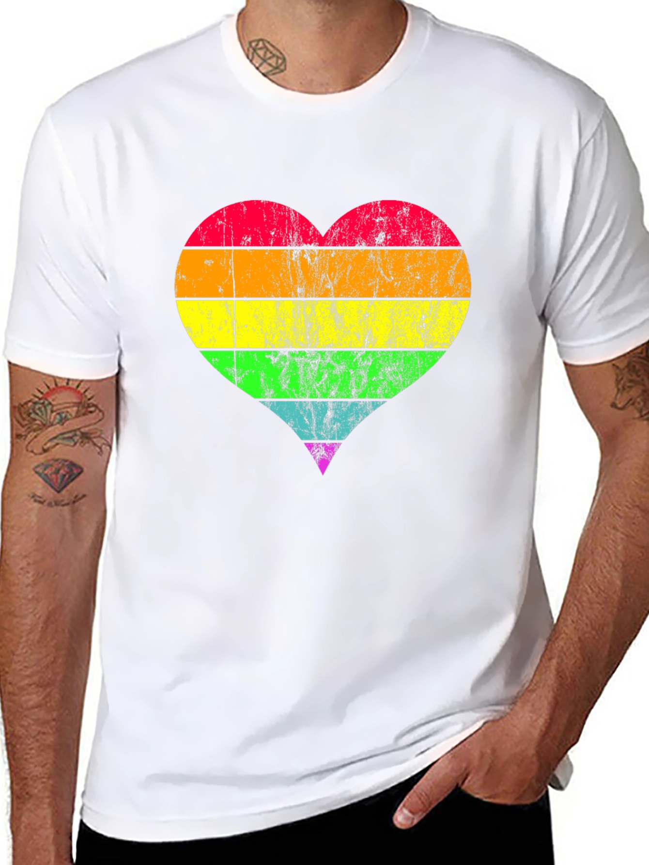 Rainbow Heart Pride T-Shirt - Soft Cotton Blend