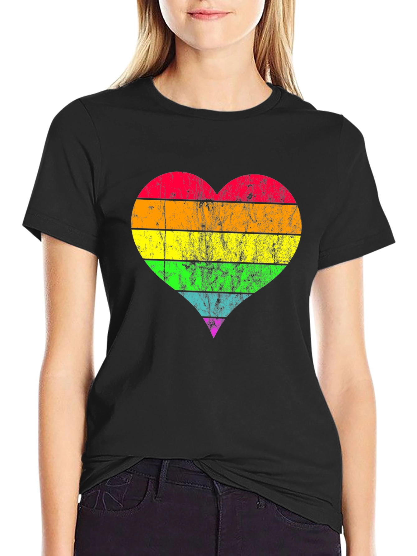 Rainbow Heart Pride T-Shirt - Soft Cotton Blend