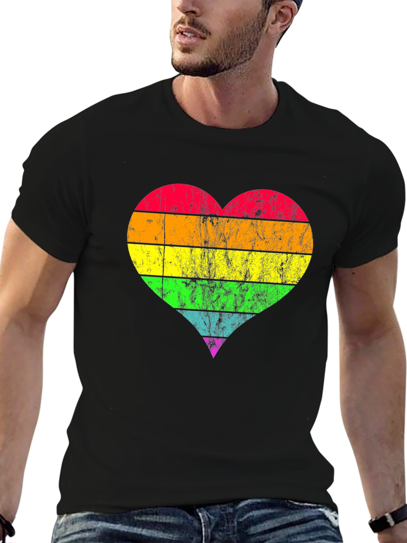 Rainbow Heart Pride T-Shirt - Soft Cotton Blend