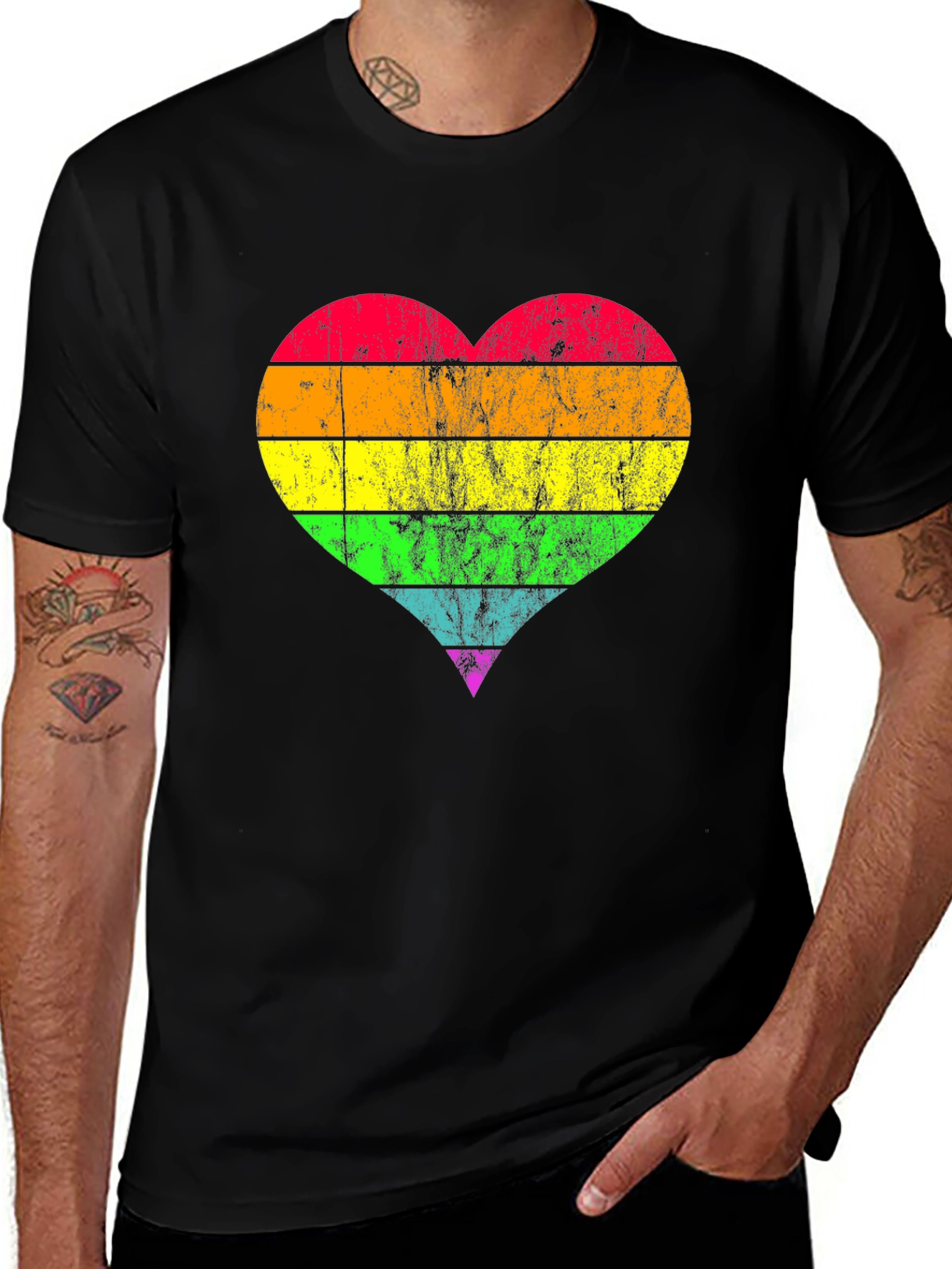 Rainbow Heart Pride T-Shirt - Soft Cotton Blend