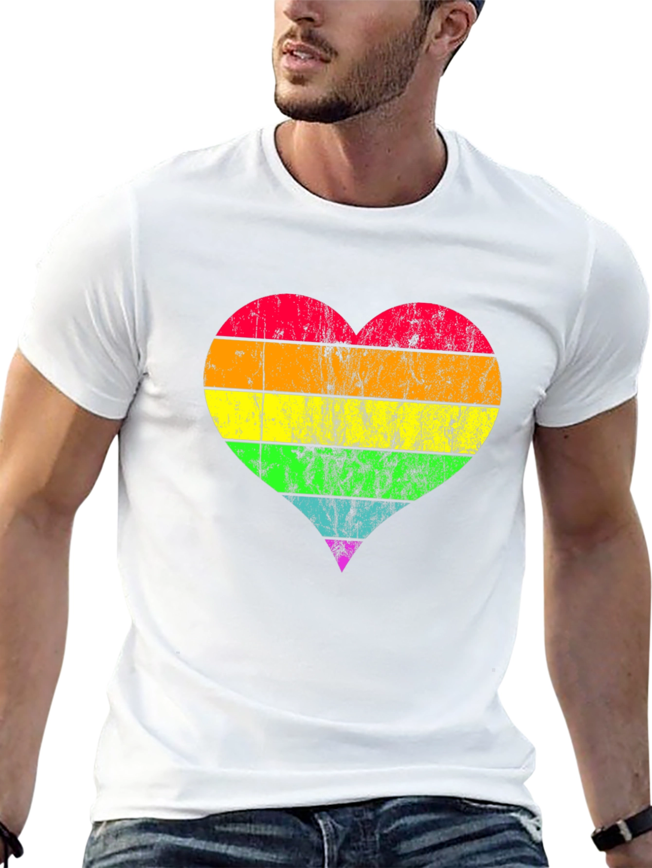 Rainbow Heart Pride T-Shirt - Soft Cotton Blend
