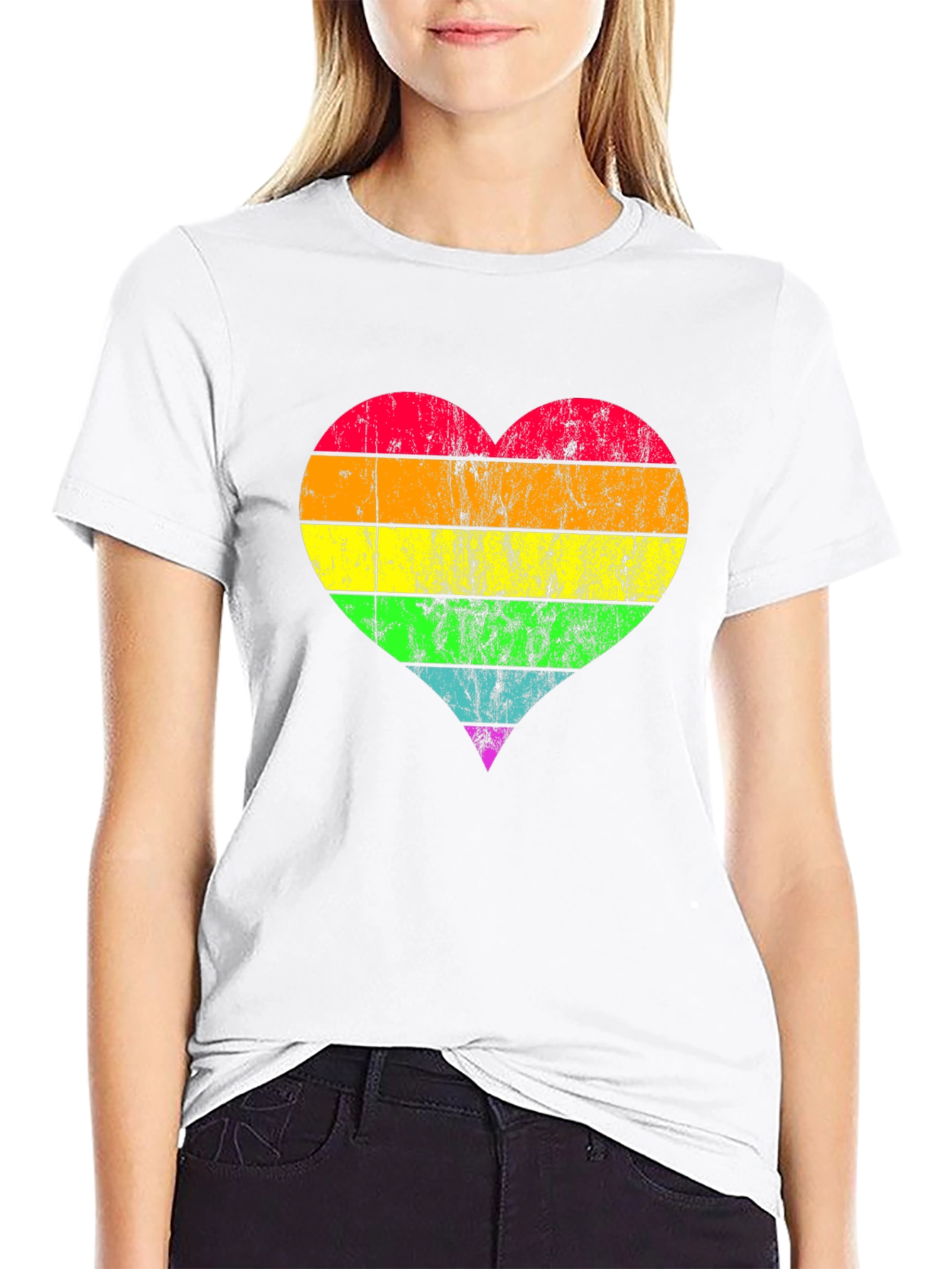 Rainbow Heart Pride T-Shirt - Soft Cotton Blend