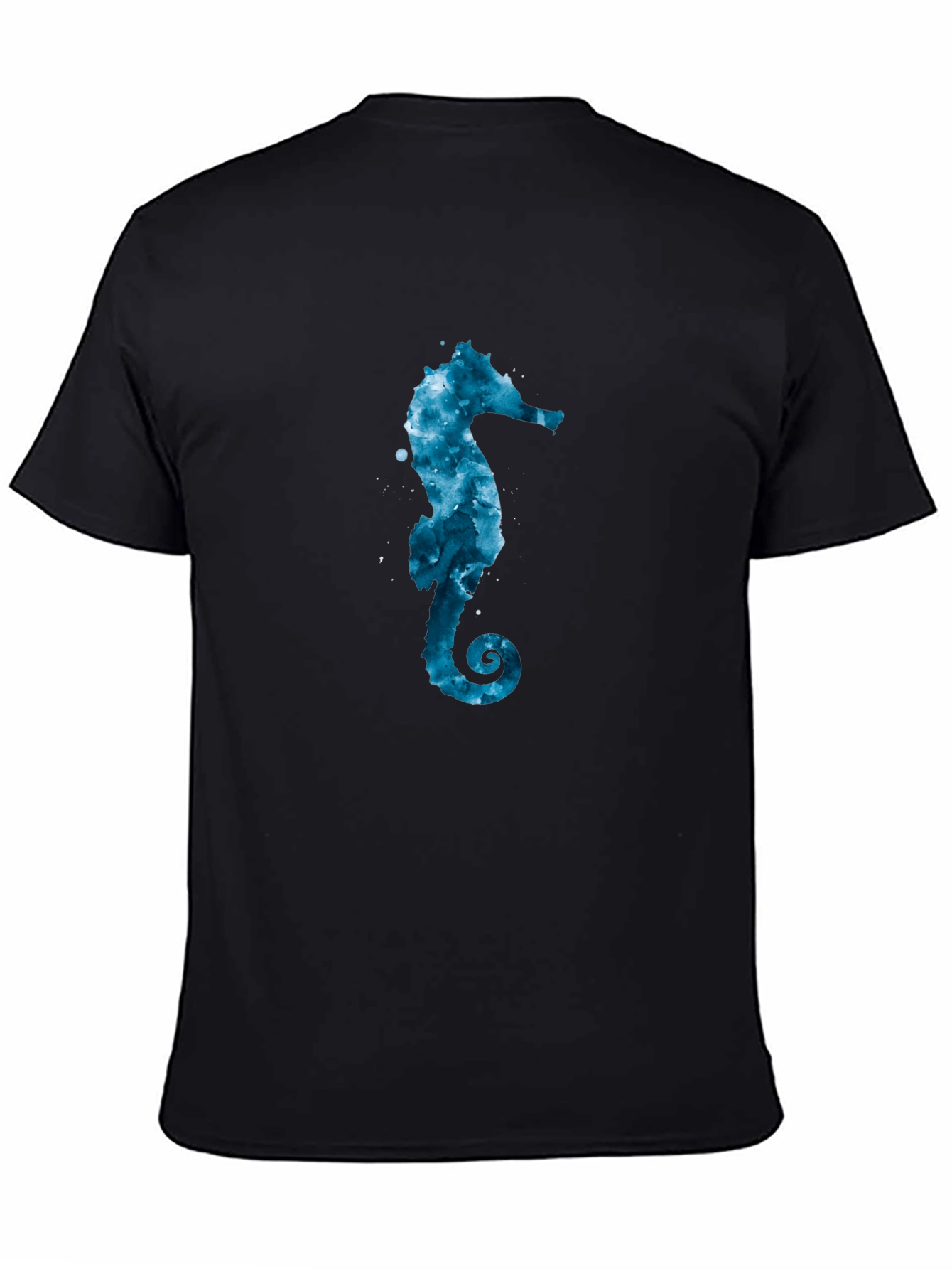 Sea Horse Graphic Tee - Black Cotton Blend