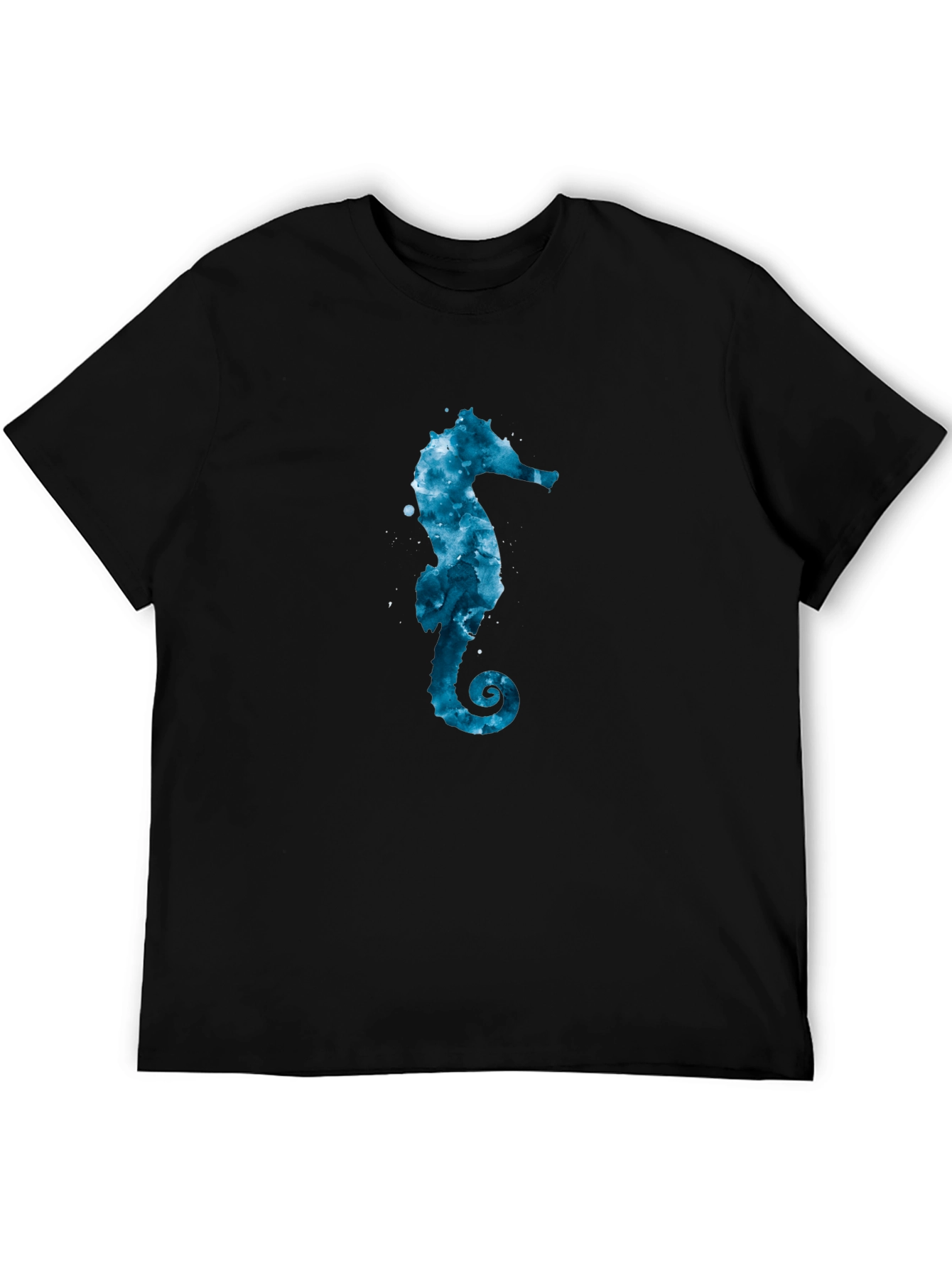 Sea Horse Graphic Tee - Black Cotton Blend