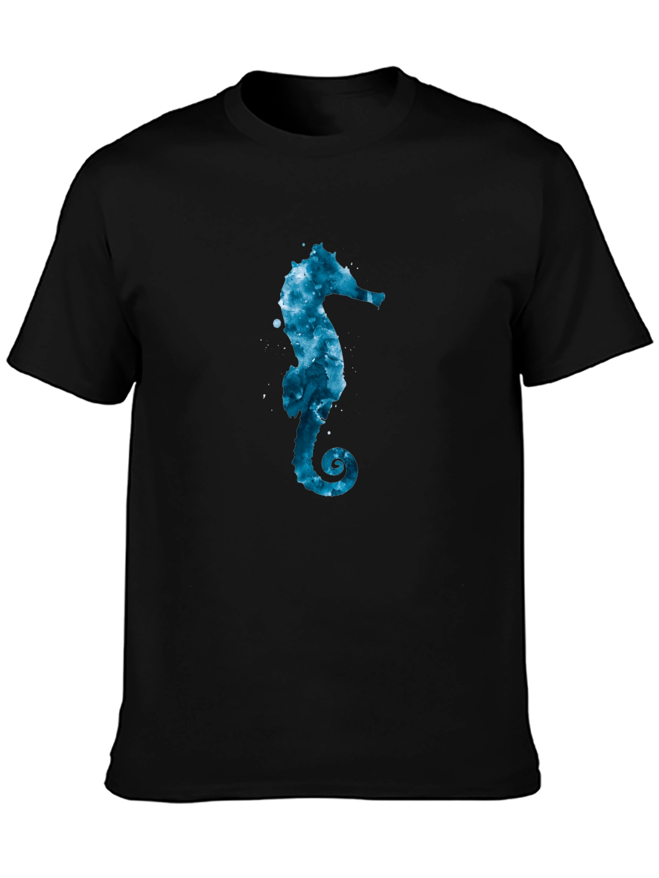 Sea Horse Graphic Tee - Black Cotton Blend