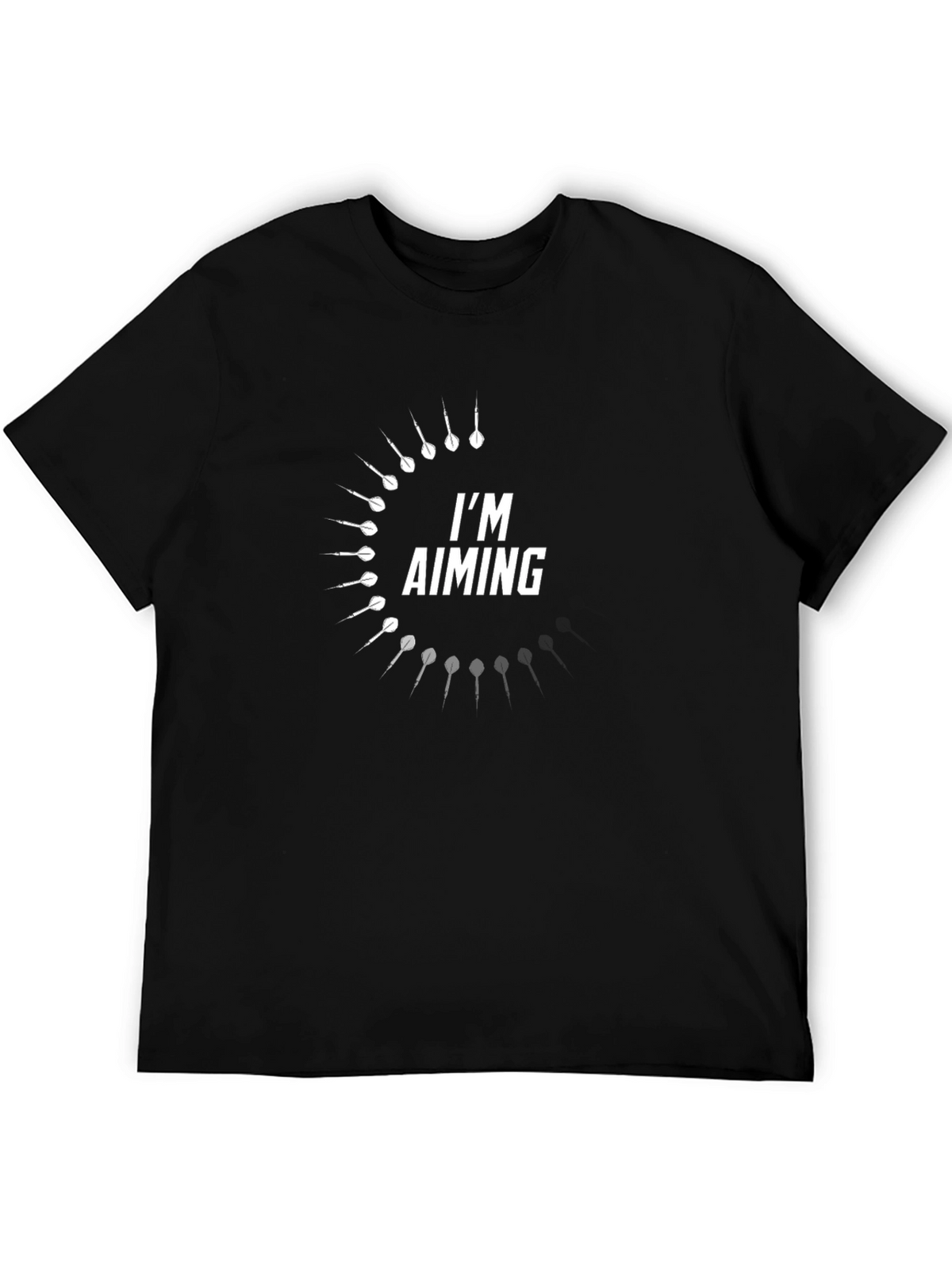 Im Aiming Funny Dart T-Shirt - Black Cotton Tee