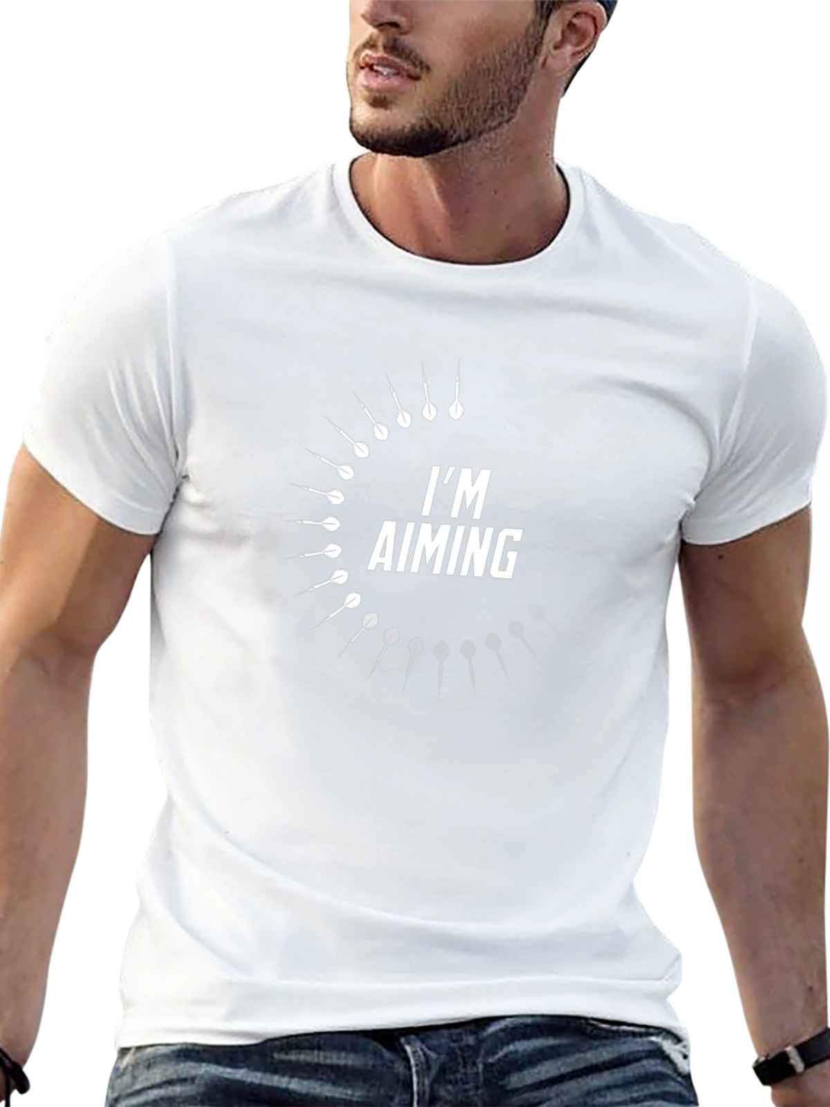 Im Aiming Funny Dart T-Shirt - Black Cotton Tee