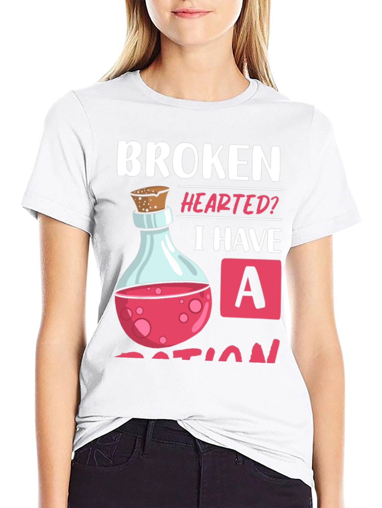 Broken Hearted Potion T-Shirt - Novelty Graphic Tee