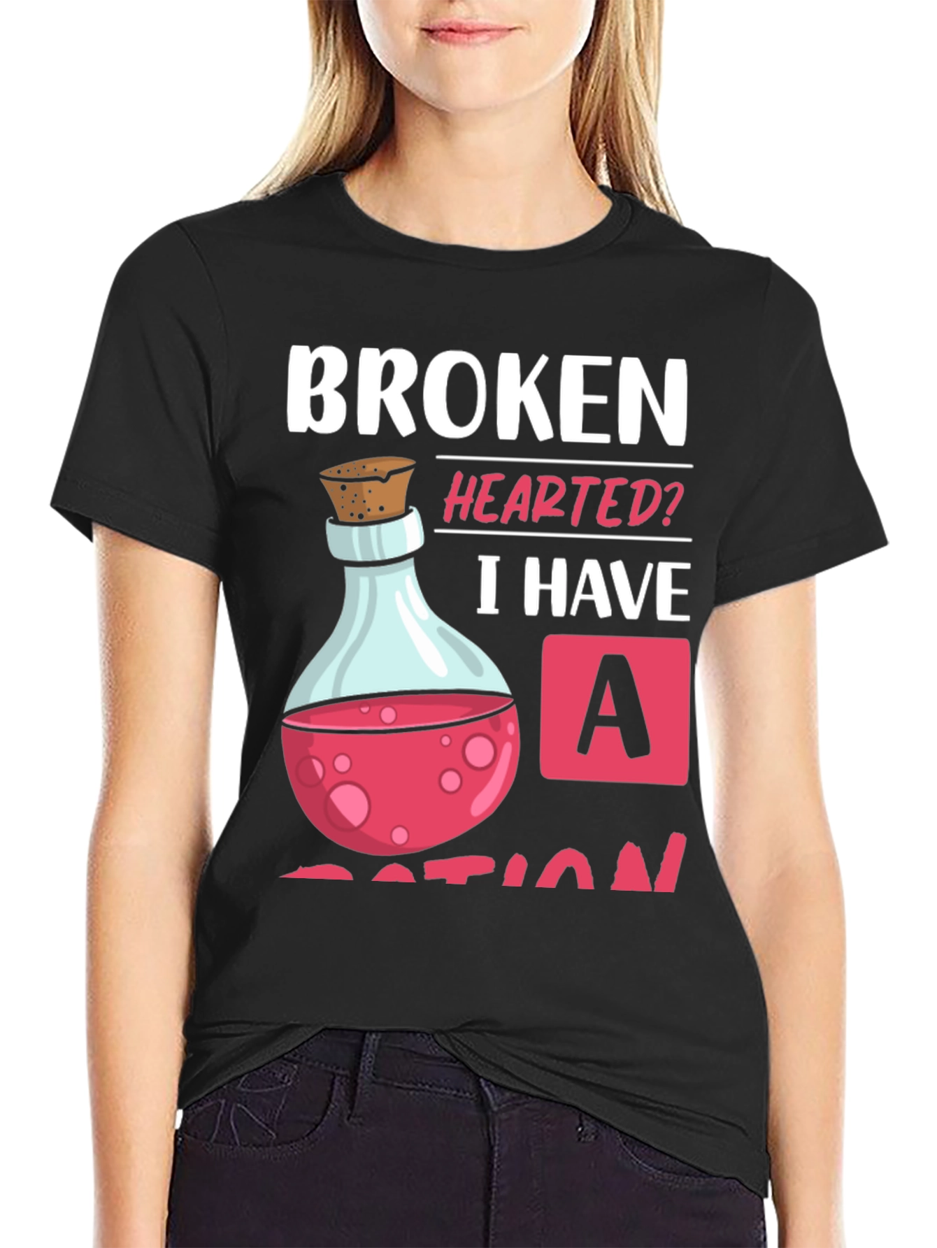 Broken Hearted Potion T-Shirt - Novelty Graphic Tee