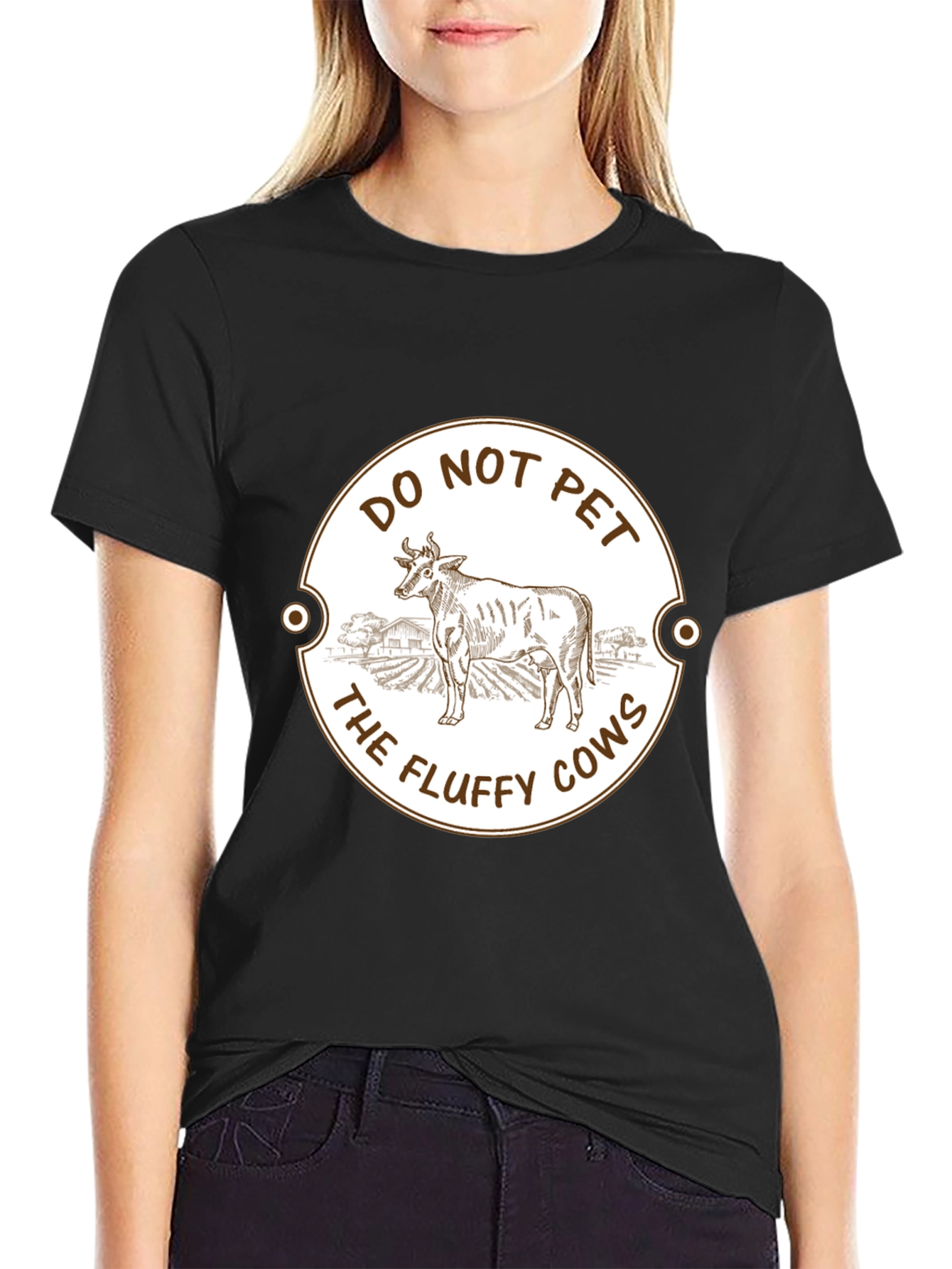 Do Not Pet The Fluffy Cows Graphic T-Shirt