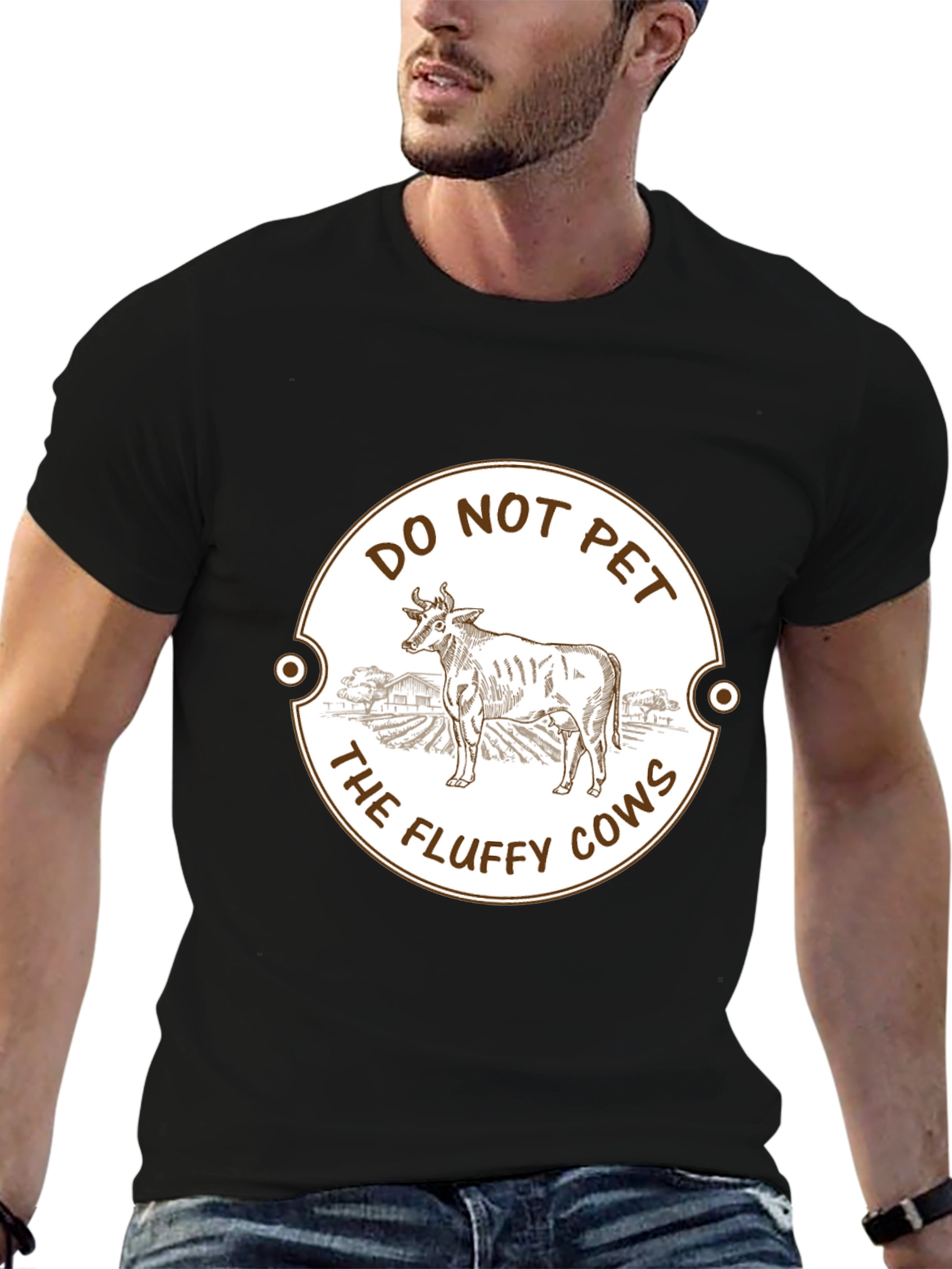 Do Not Pet The Fluffy Cows Graphic T-Shirt