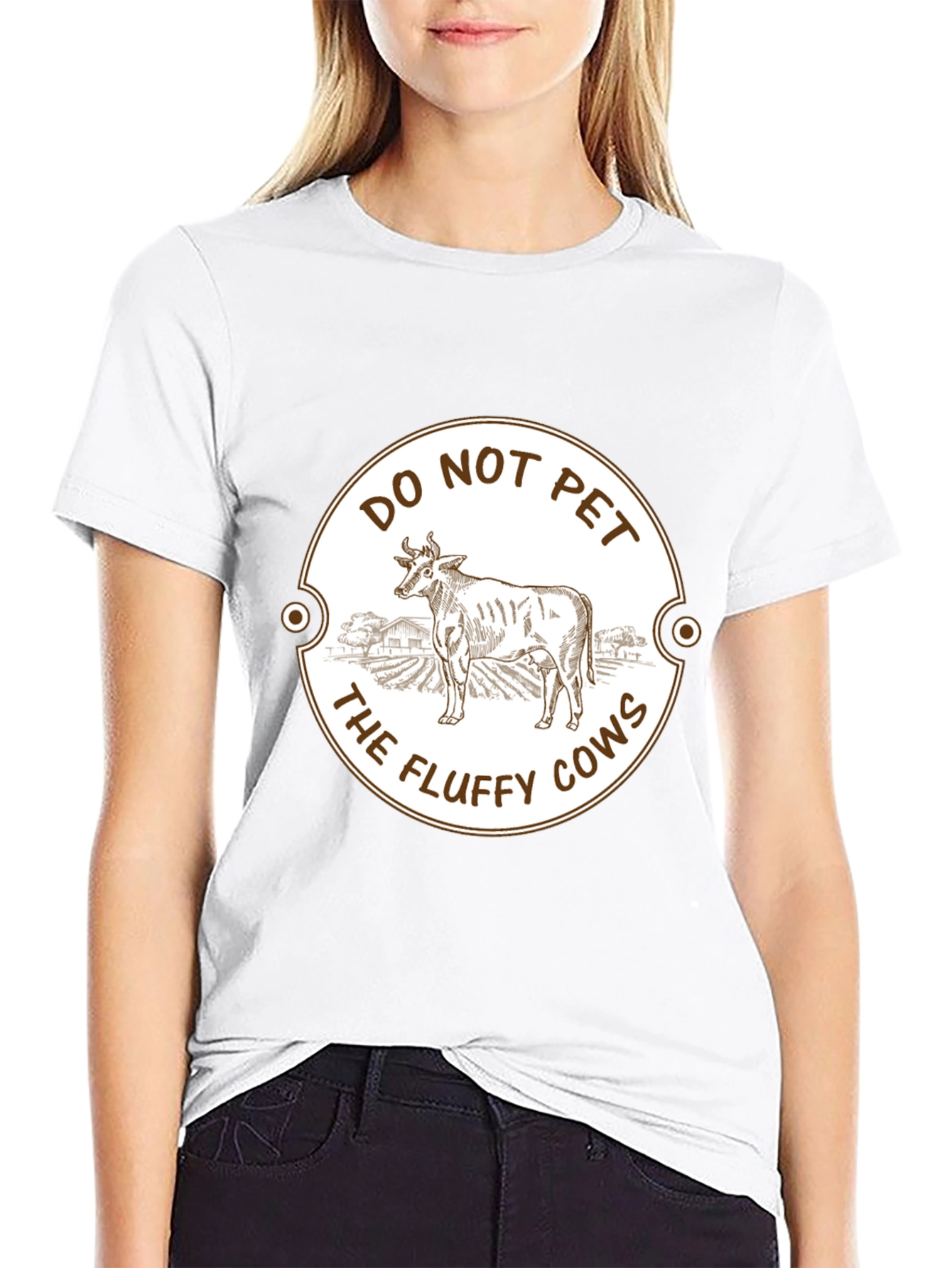 Do Not Pet The Fluffy Cows Graphic T-Shirt