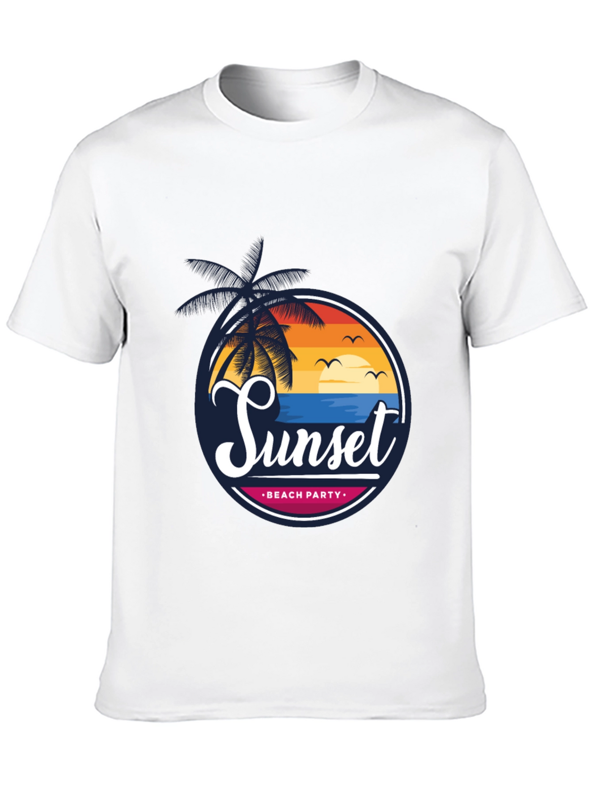 Sunset Beach Party Black Graphic Tee
