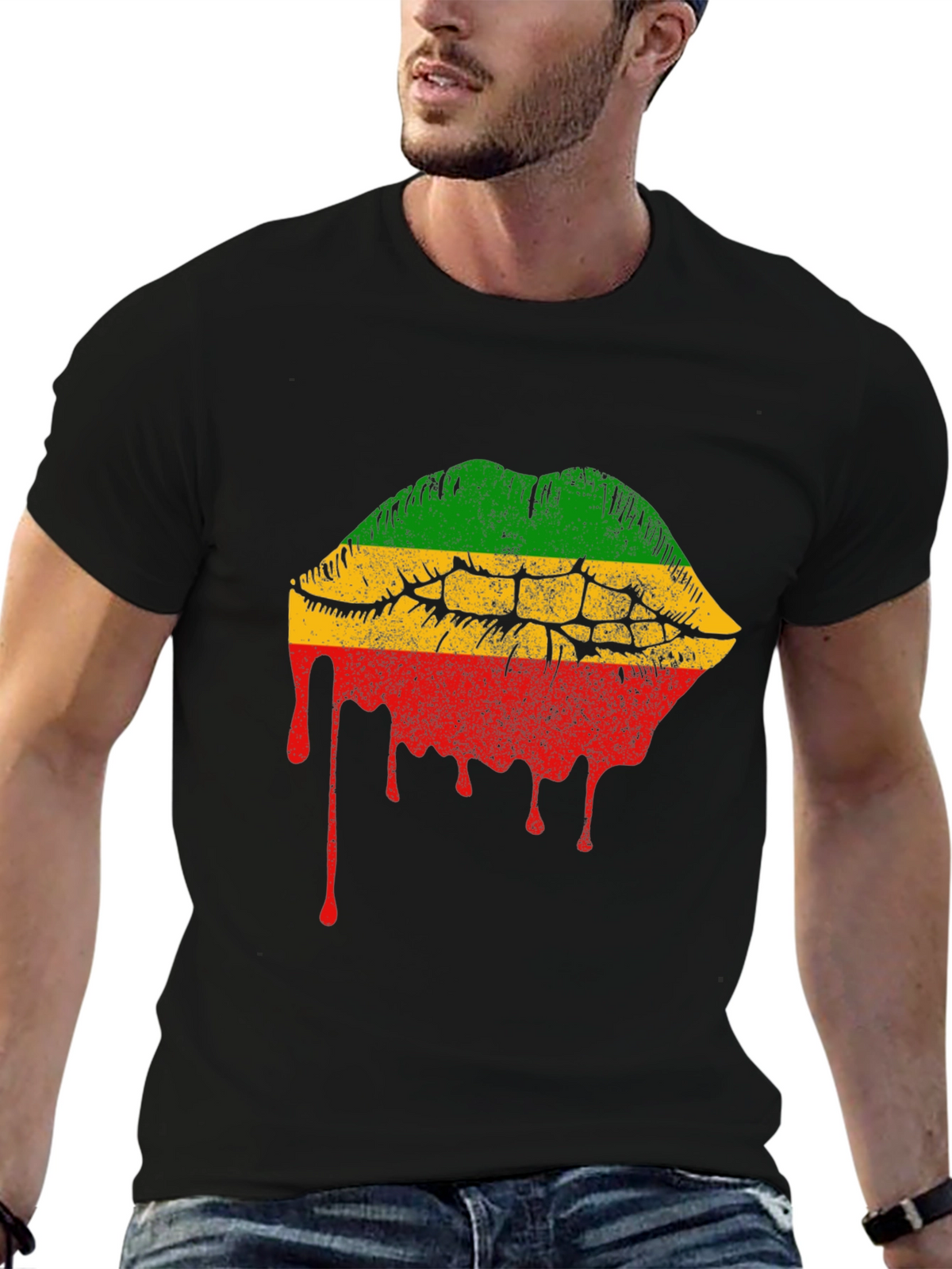 Rasta Lips Graphic Tee - Reggae Style