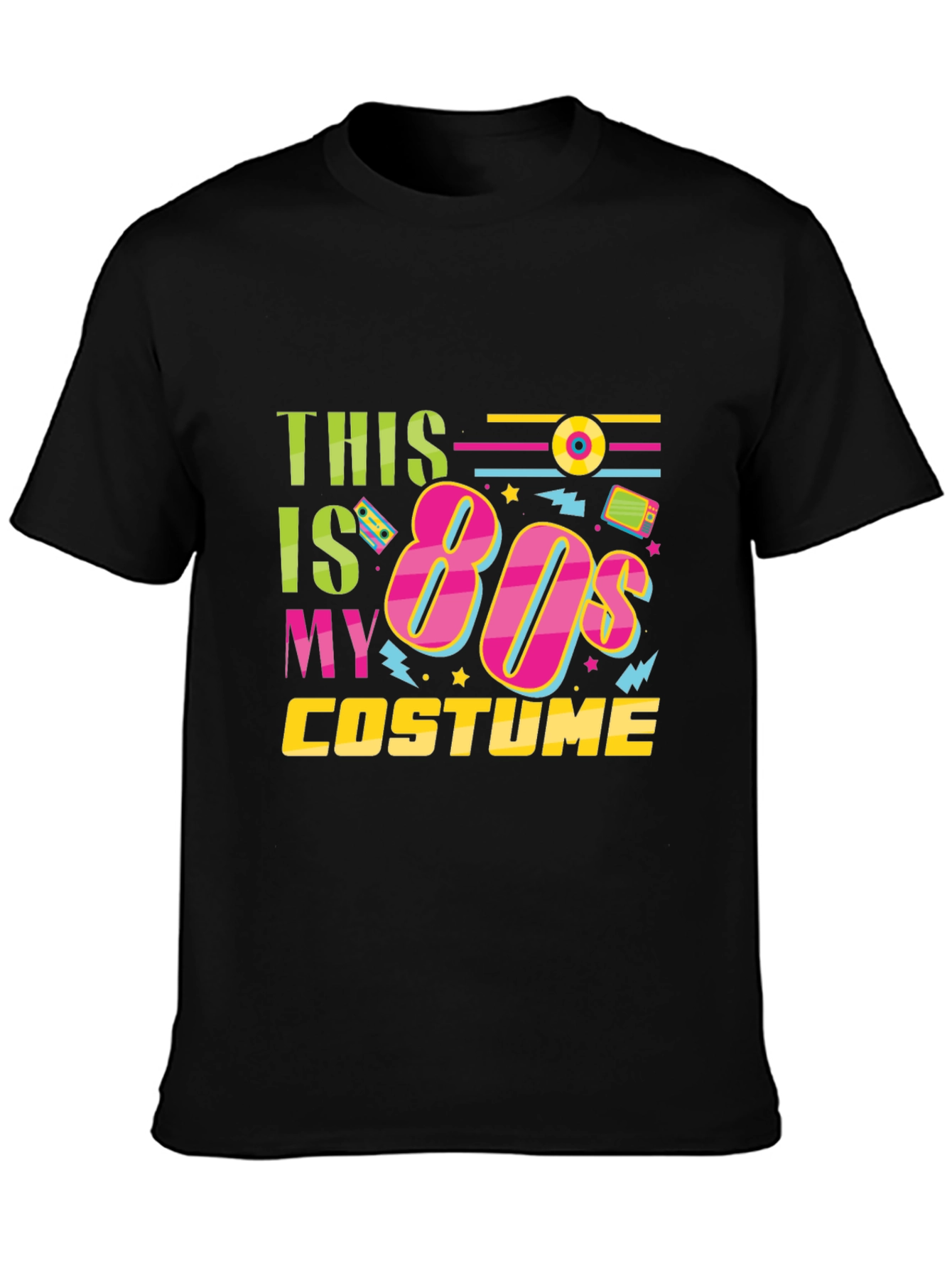 This Is My 80s Costume Black T-Shirt