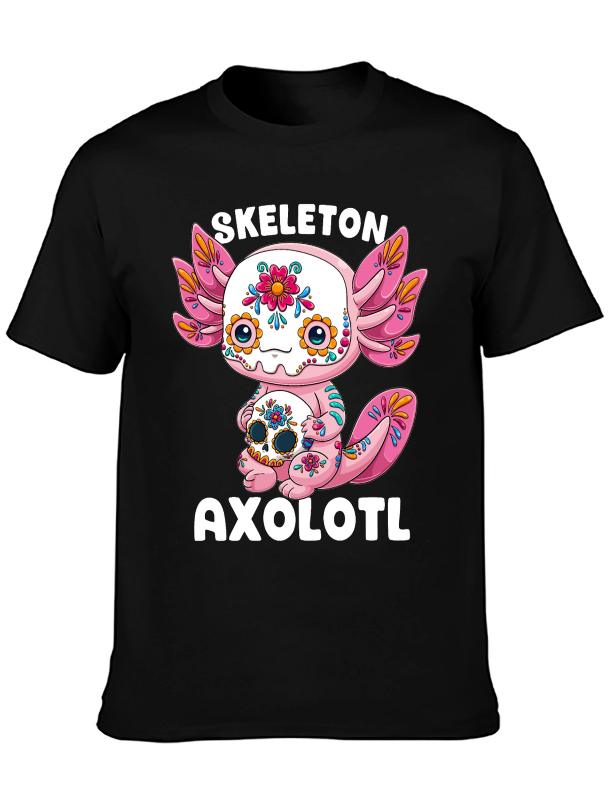 Skeleton Axolotl T-Shirt - Day of the Dead