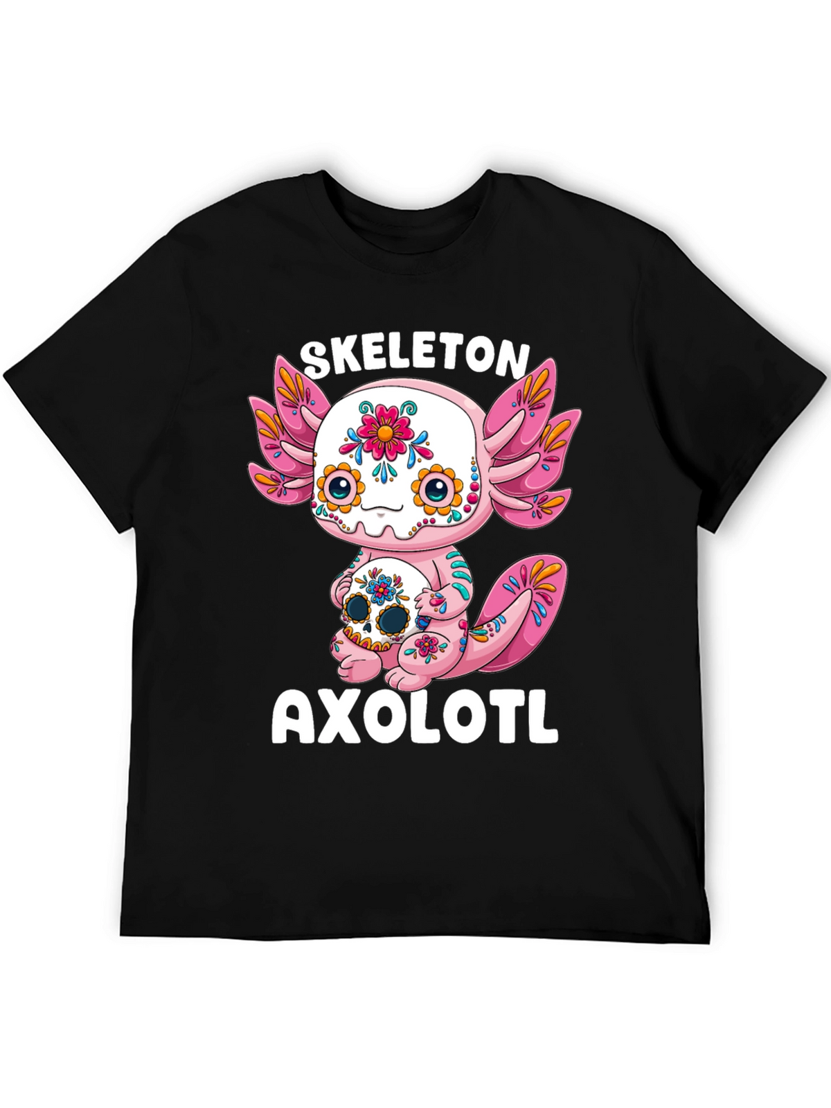 Skeleton Axolotl T-Shirt - Day of the Dead