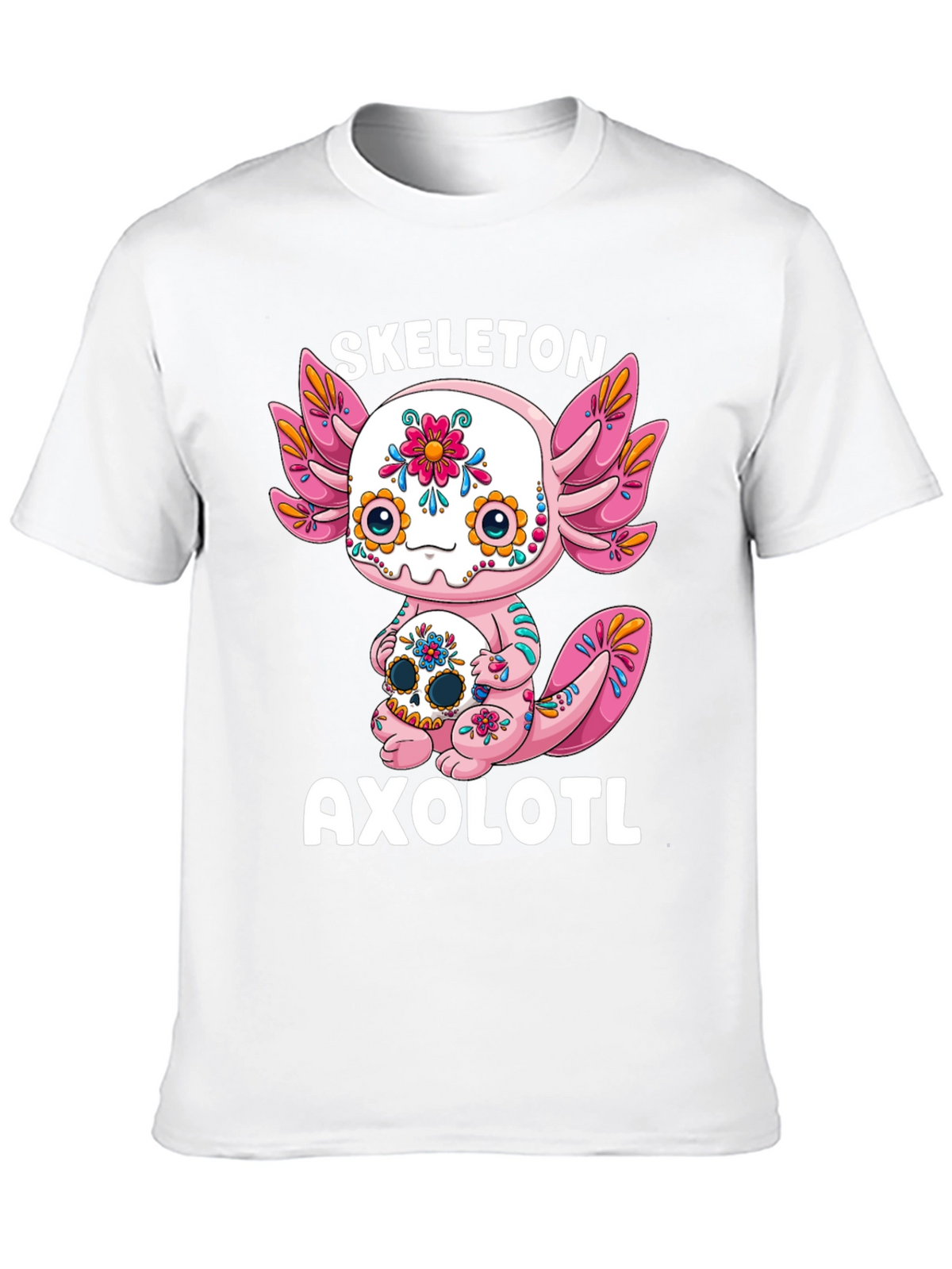 Skeleton Axolotl T-Shirt - Day of the Dead