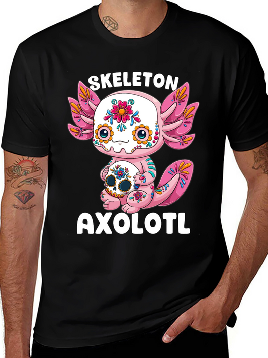 Skeleton Axolotl T-Shirt - Day of the Dead