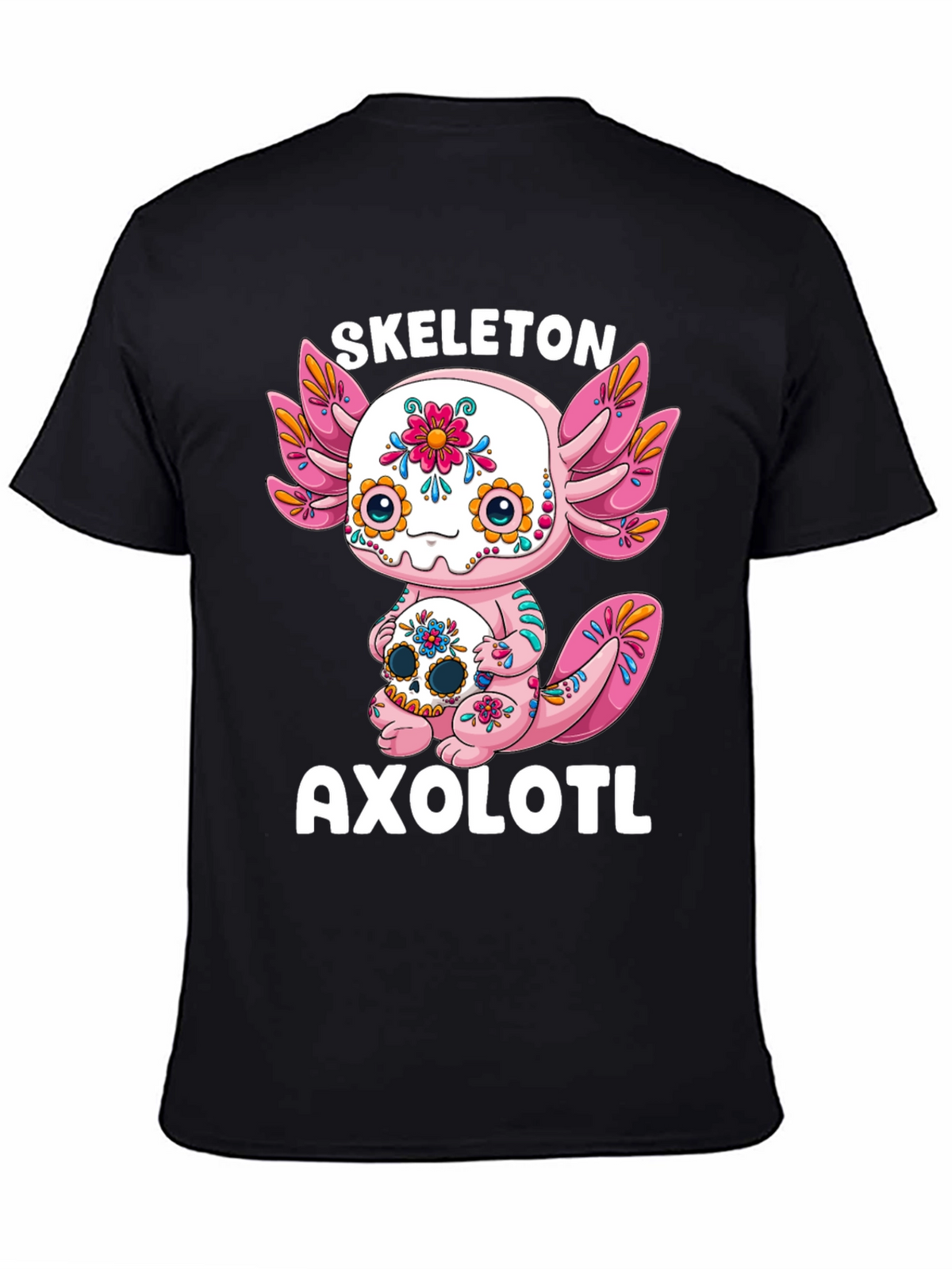 Skeleton Axolotl T-Shirt - Day of the Dead
