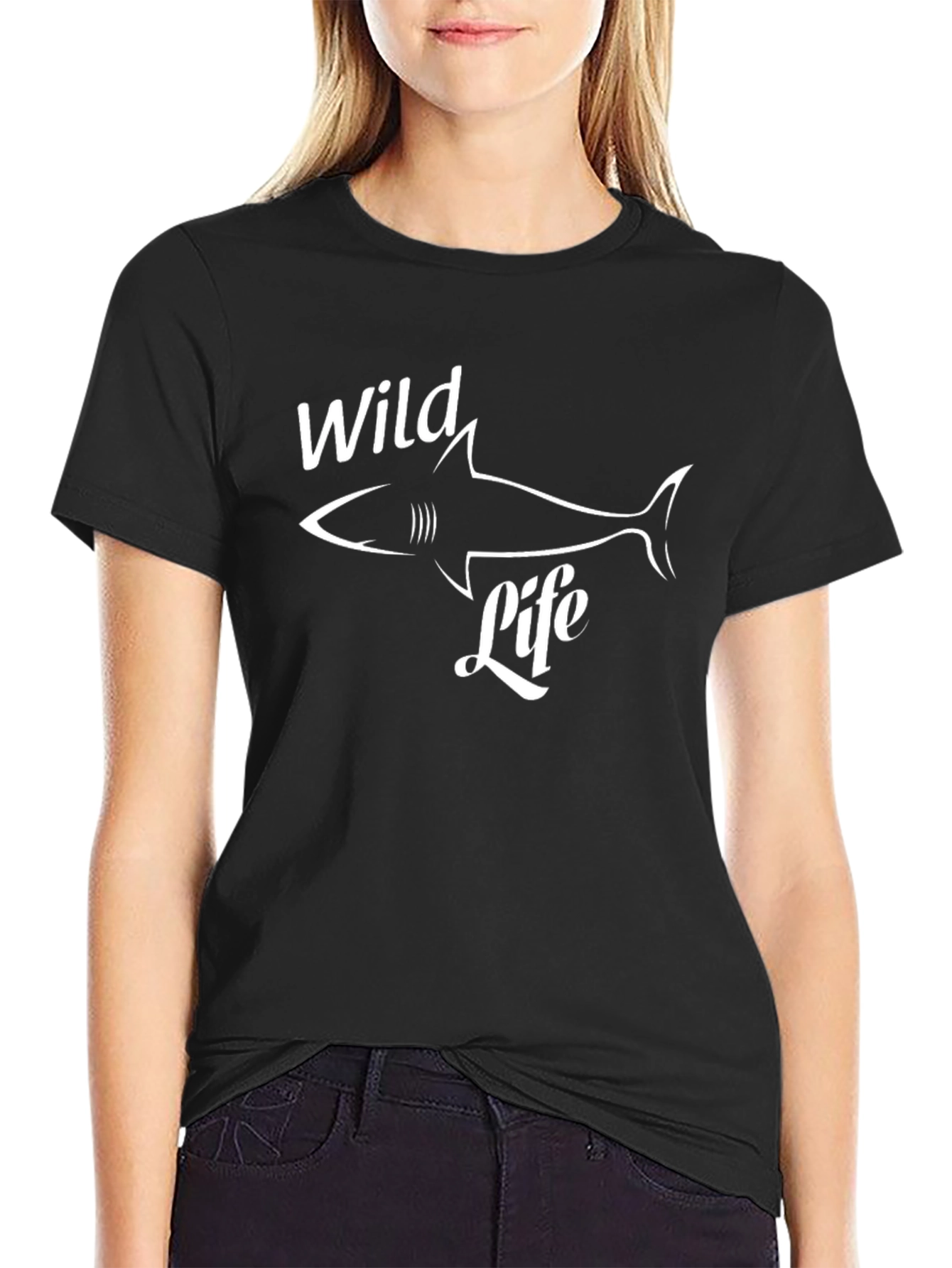 Wild Life Shark Graphic Tee - Black