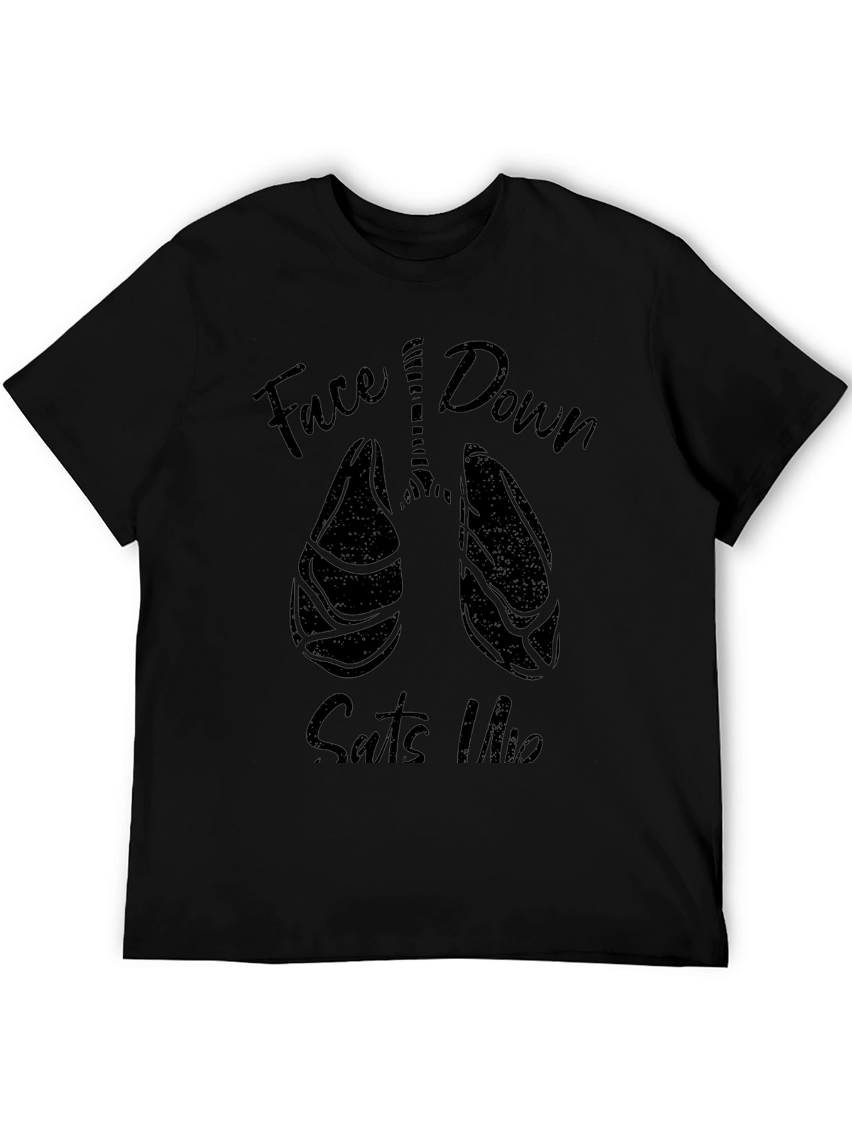 Face Down Suits Up Lung Graphic Tee - Black