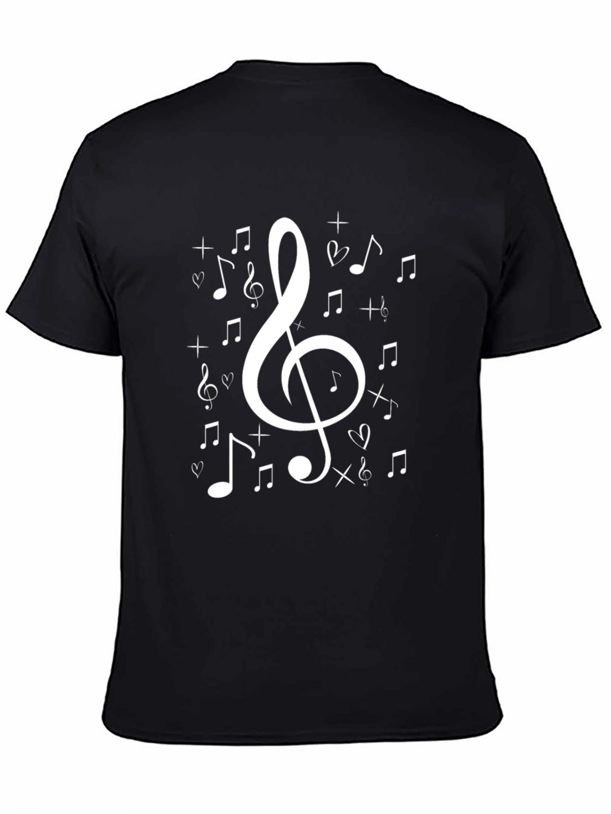 Musical Notes Black Graphic Tee