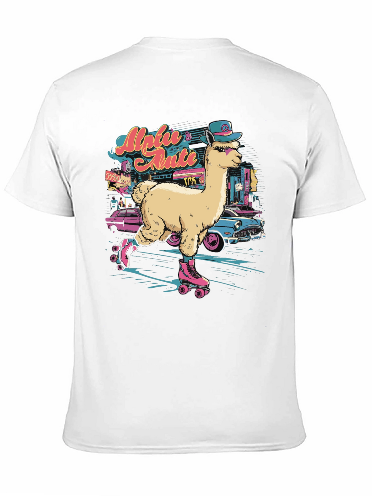 Retro Roller Skating Alpaca T-Shirt