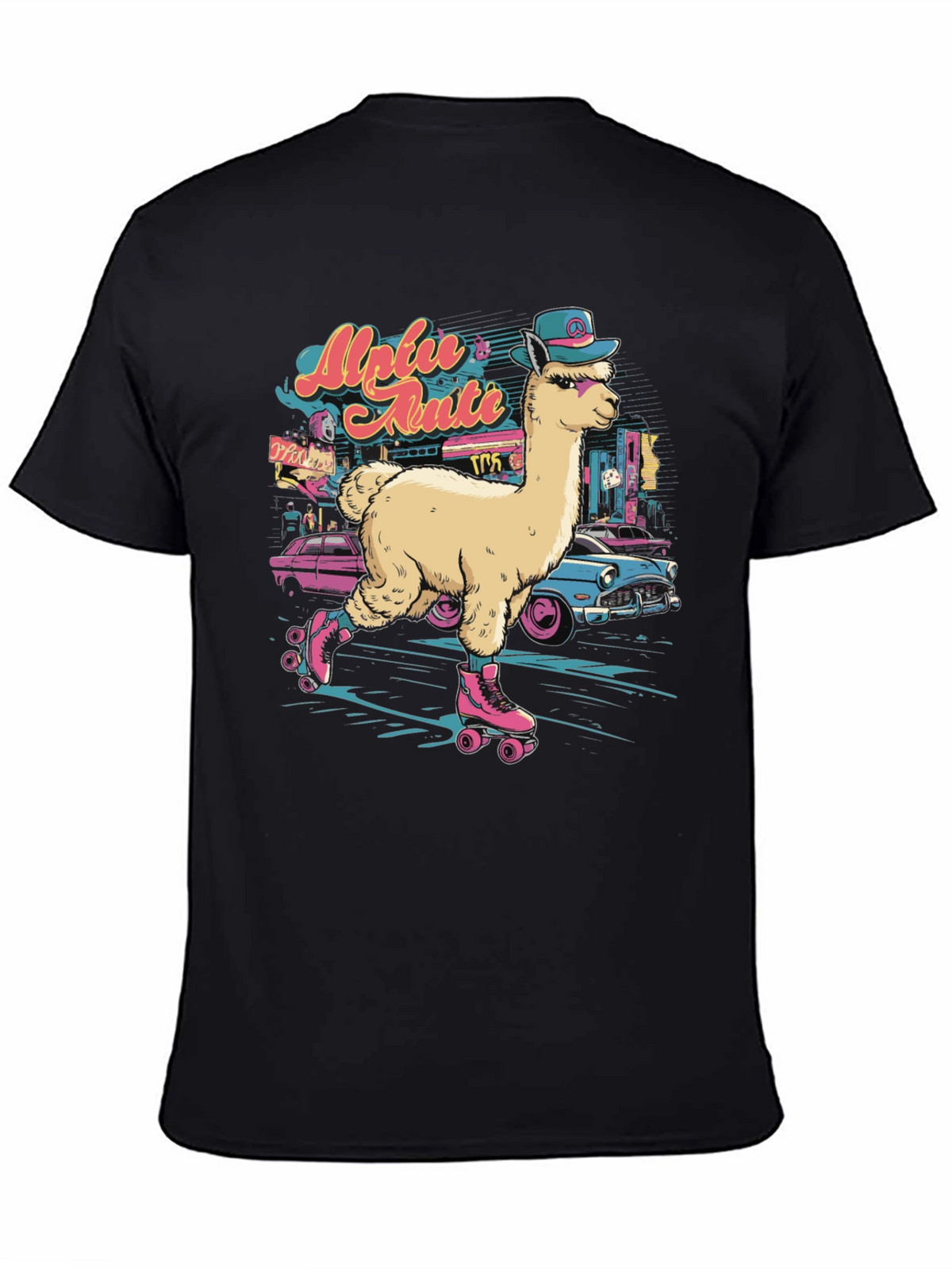 Retro Roller Skating Alpaca T-Shirt