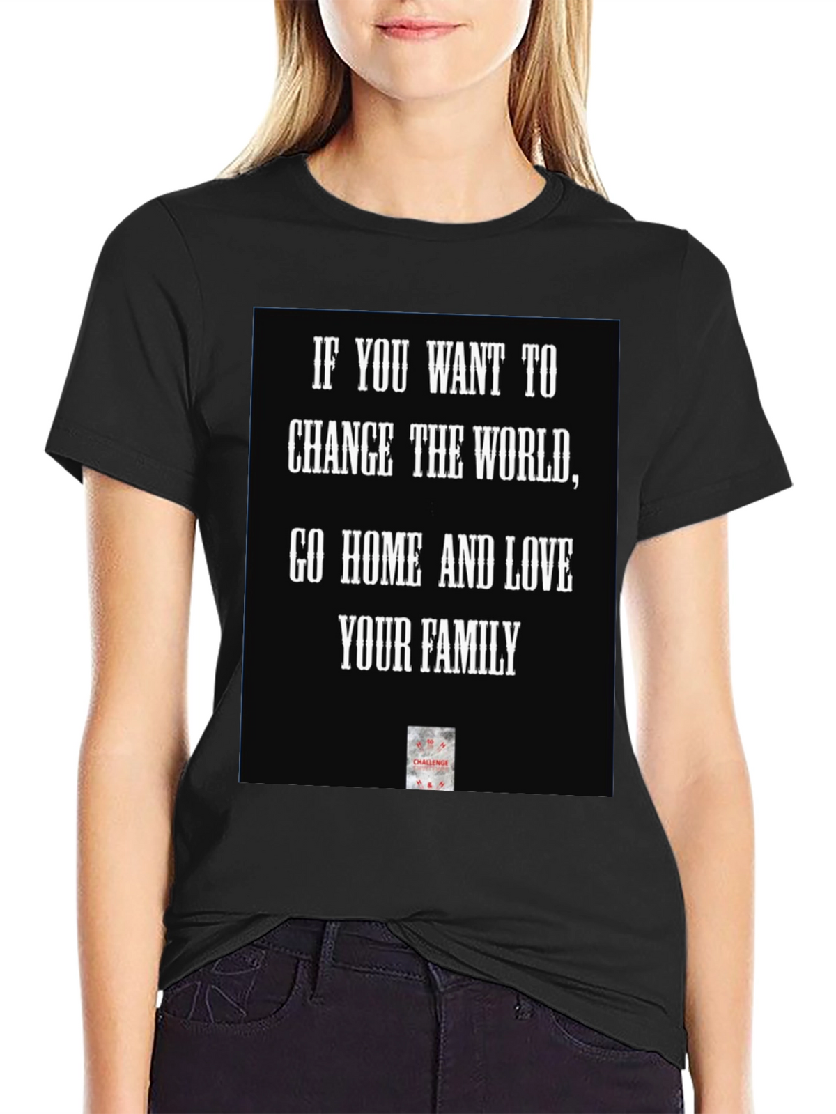 Love Your Family Black Graphic T-Shirt