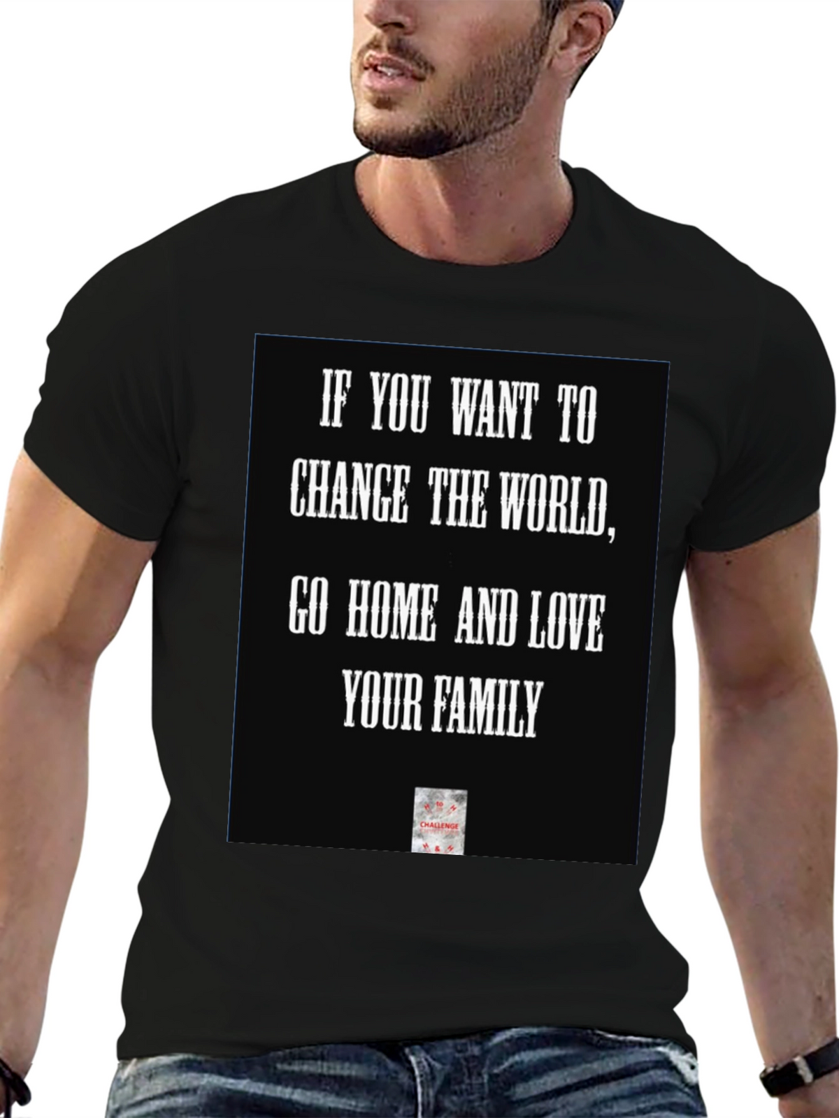 Love Your Family Black Graphic T-Shirt