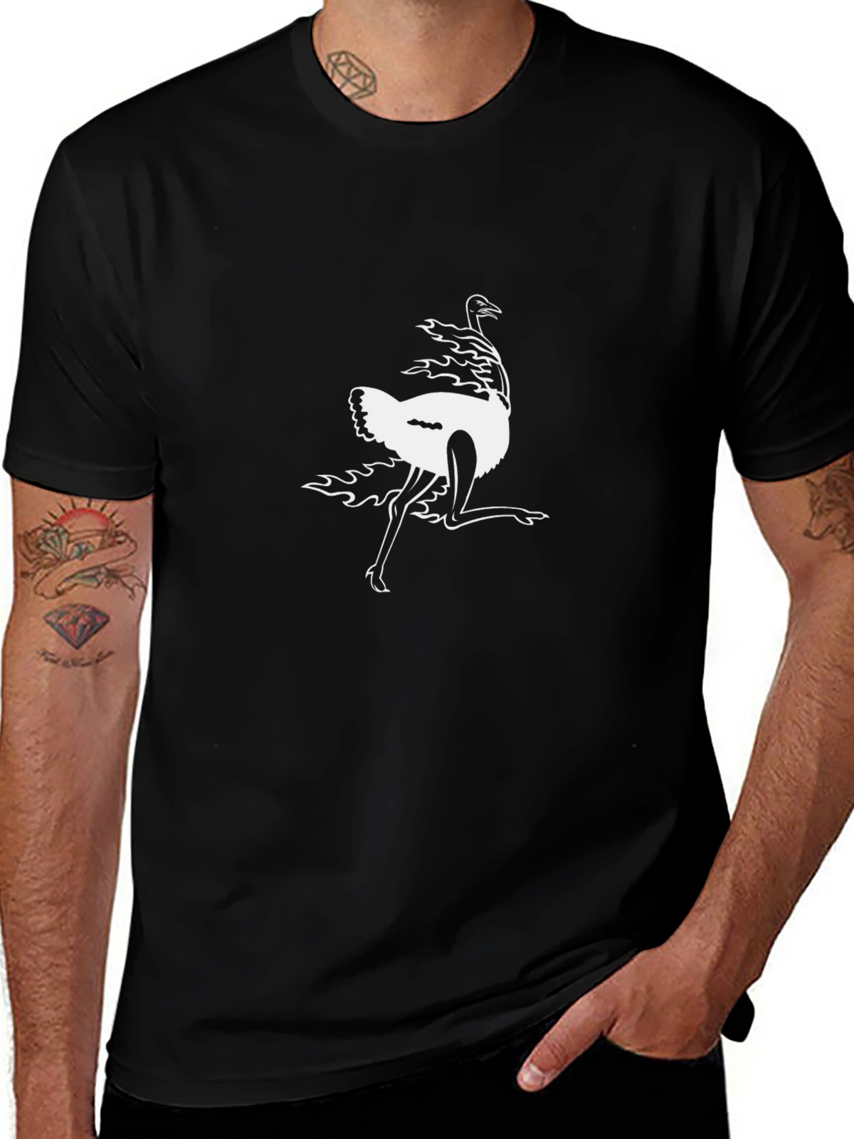 Ostrich Dancer Graphic Tee - Stylish Comfort