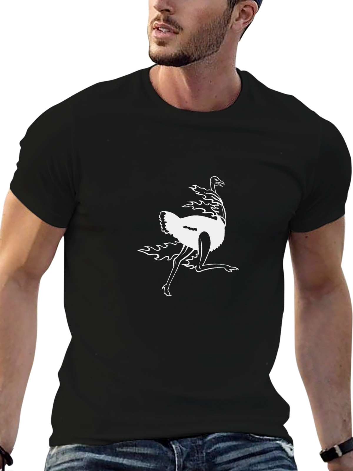 Ostrich Dancer Graphic Tee - Stylish Comfort